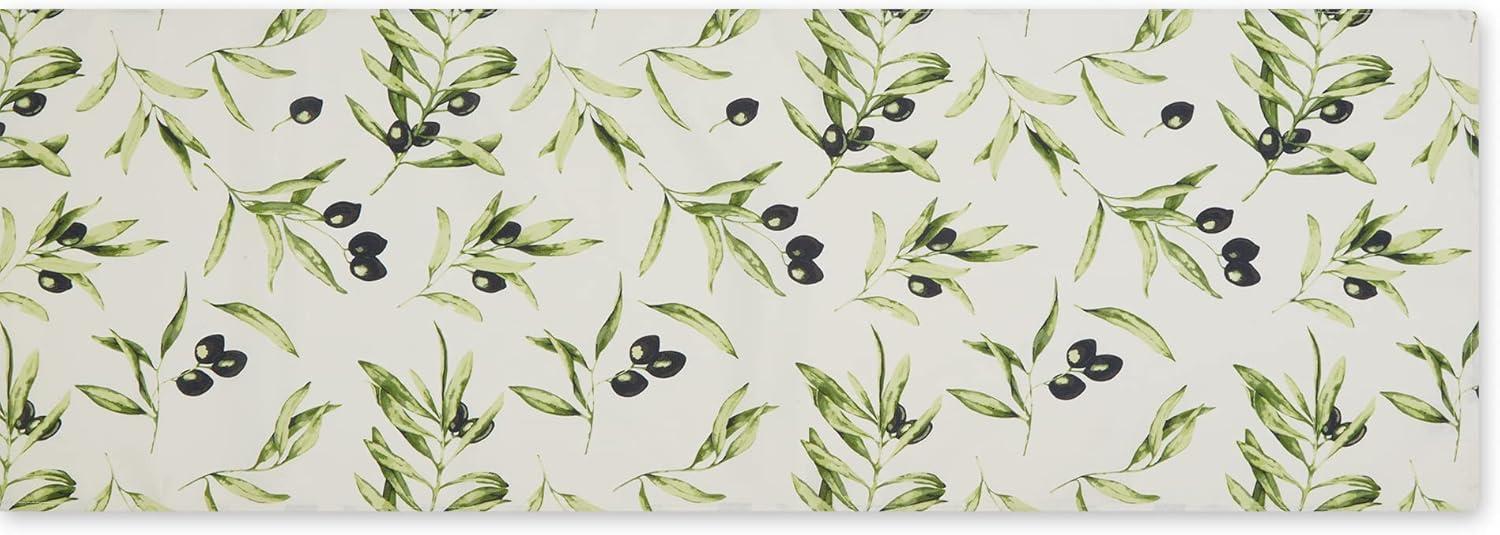 Olive Print Water Resistant Polyester Table Runner 14x72