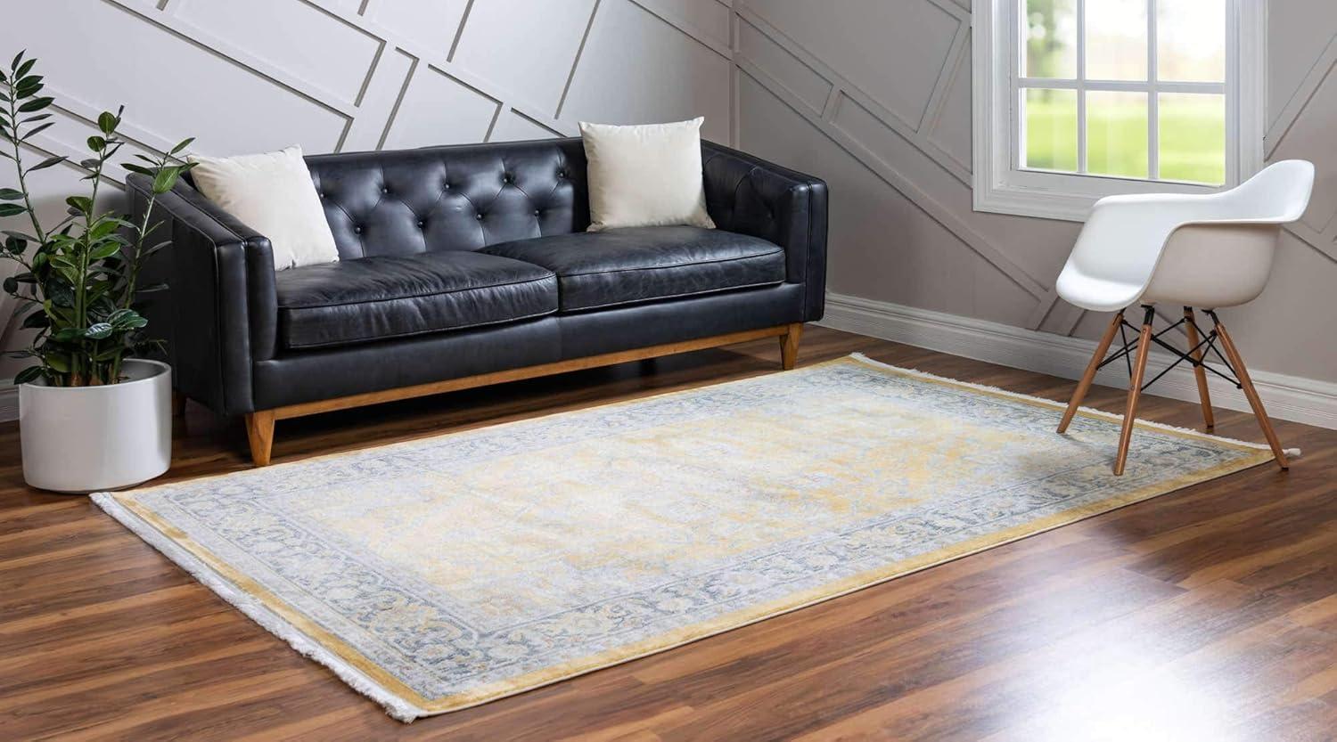 Unique Loom Baracoa Collection Area Rug - Prado (4' 3" x 6' 1" Rectangle Yellow/Ivory)
