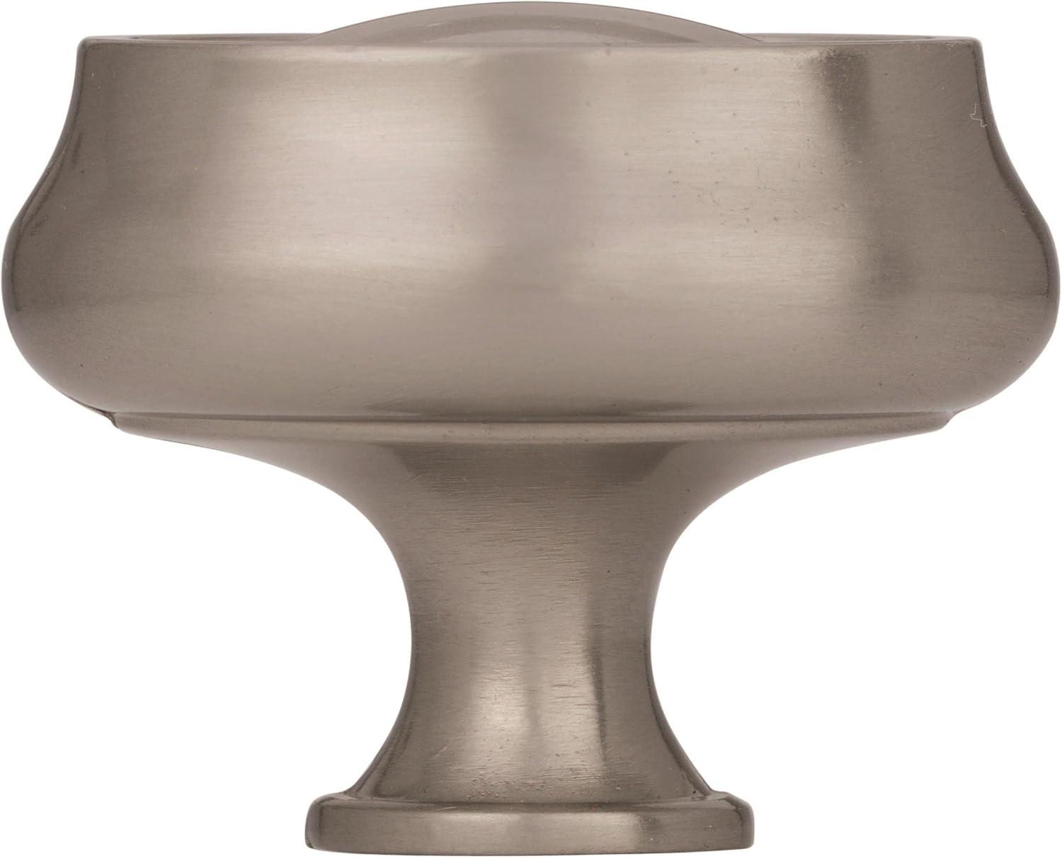 Satin Nickel Oval Cabinet Knob with Mounting Hardware