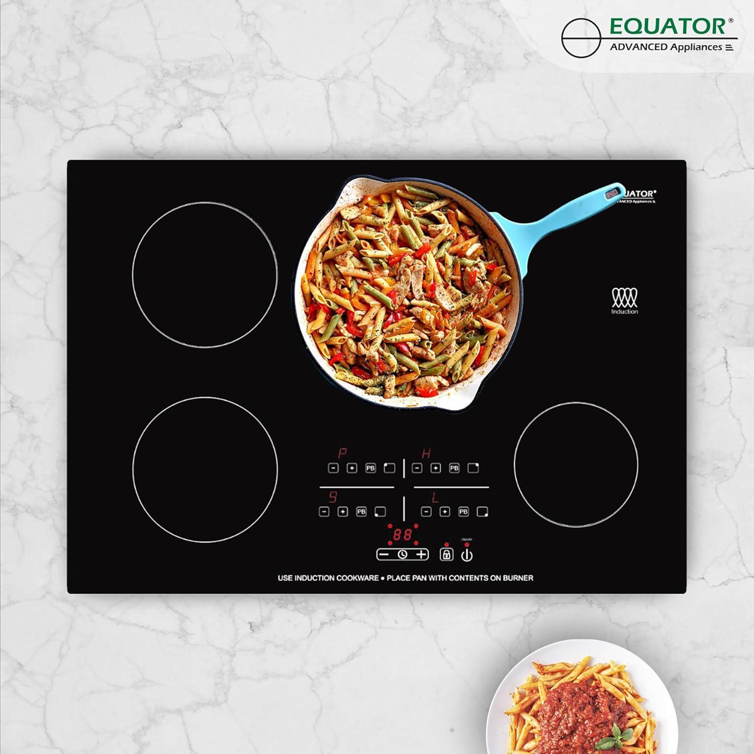 Equator Advanced Appliances Equator 30" Built-In 4 Burner Induction Cooktop POWER BOOST Keep Warm 240V/7400W BIC 304