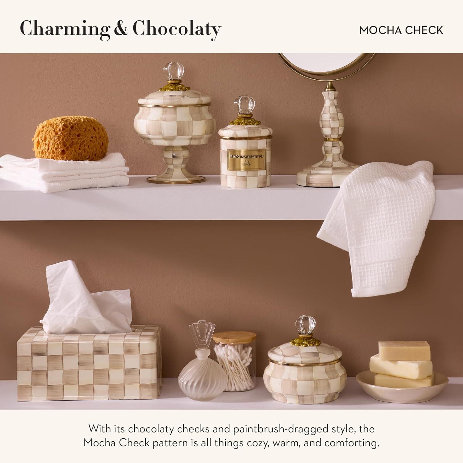 Mocha Check Toilet Tissue Storage