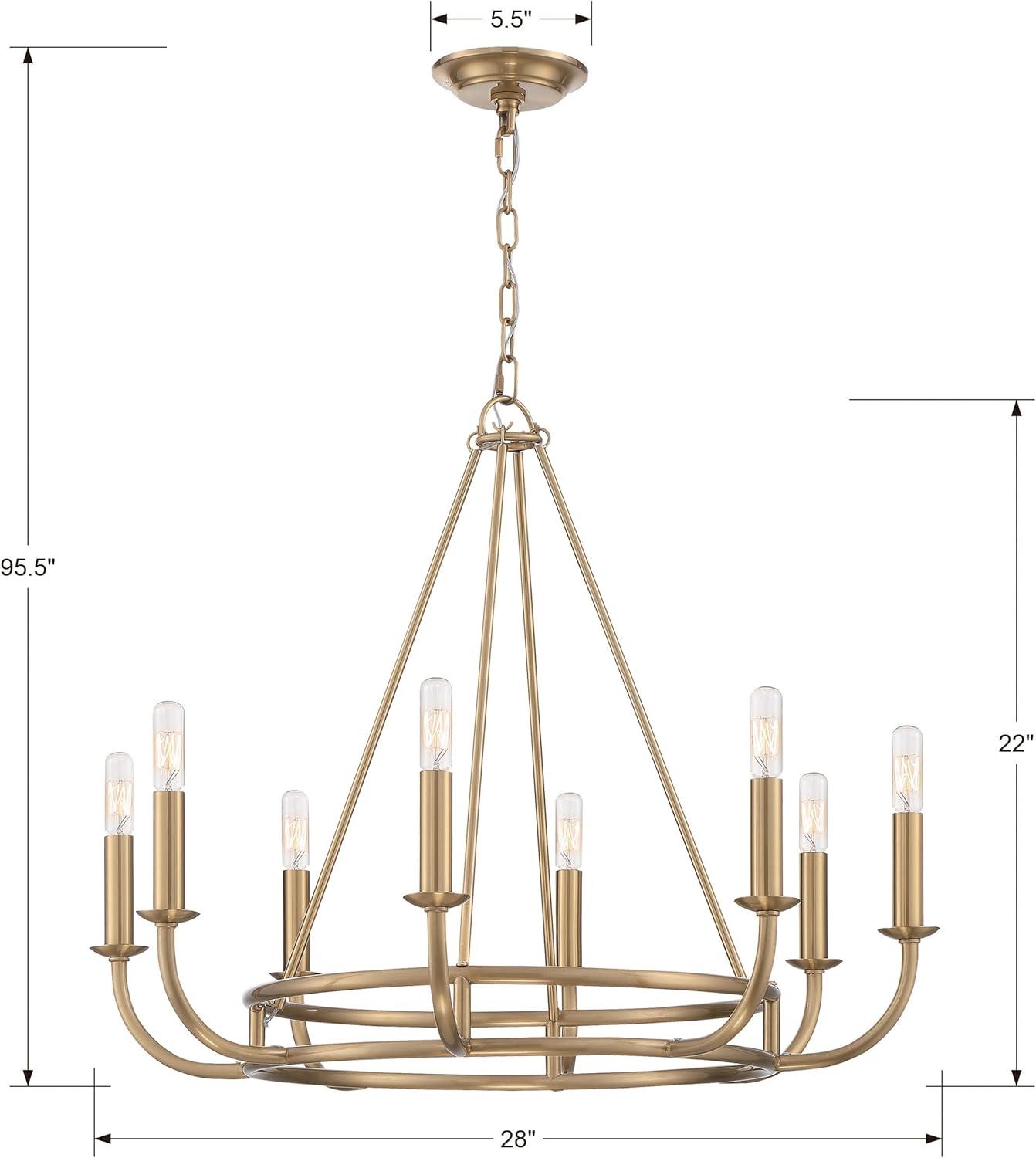 8 Light Chandelier-Aged Brass Finish    -Traditional Installation Crystorama Lighting Bai-A2108-Ag