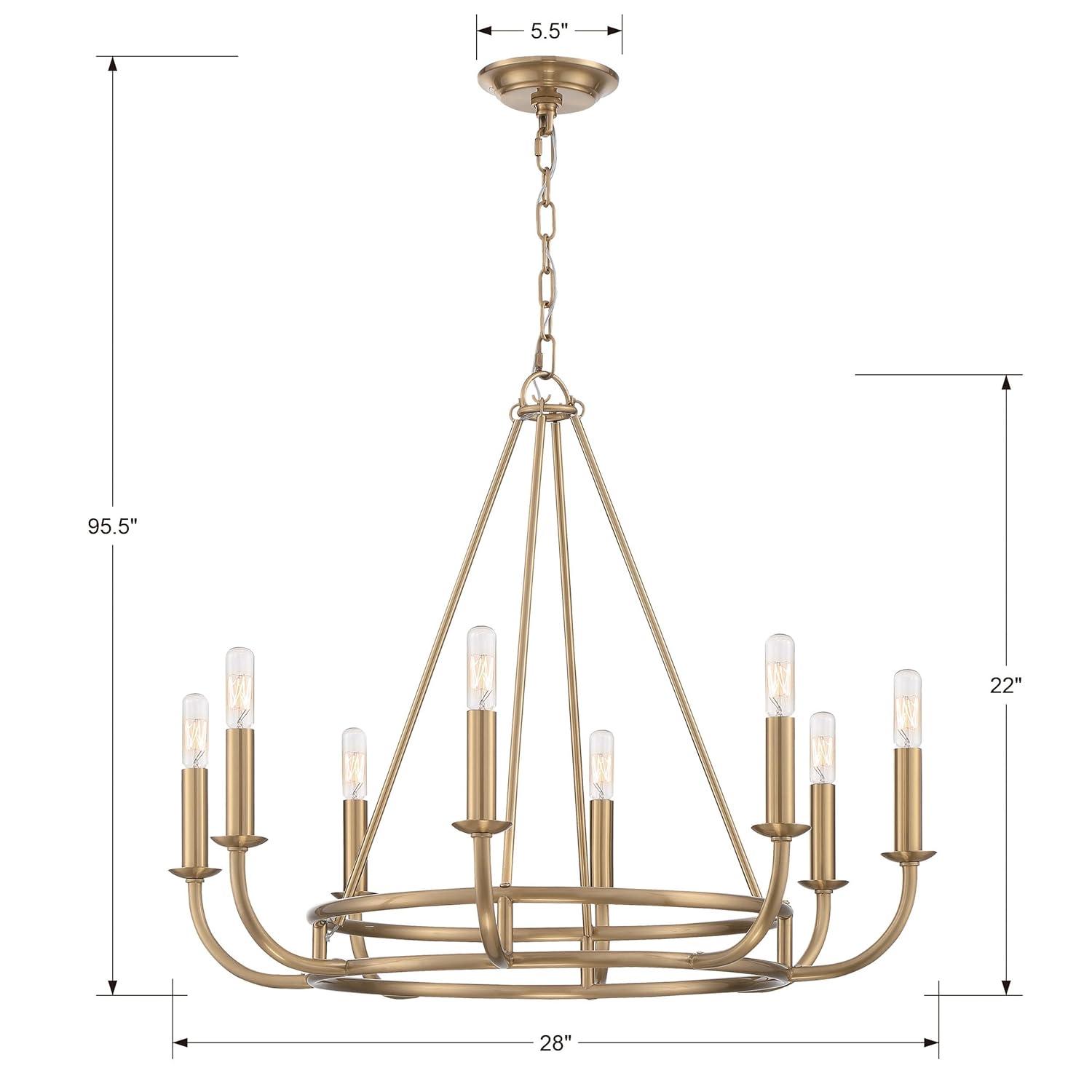 8 Light Chandelier-Aged Brass Finish    -Traditional Installation Crystorama Lighting Bai-A2108-Ag