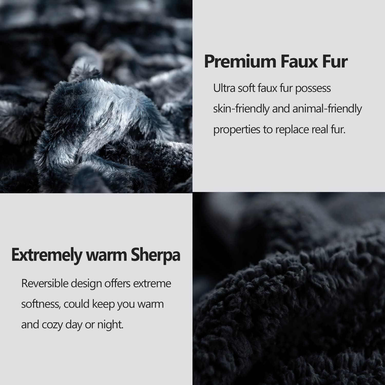 PAVILIA Tie-Dye Faux Fur Throw Blanket, Furry Fuzzy Fluffy Shaggy Plush Warm Reversible Thick for Bed Couch Sofa