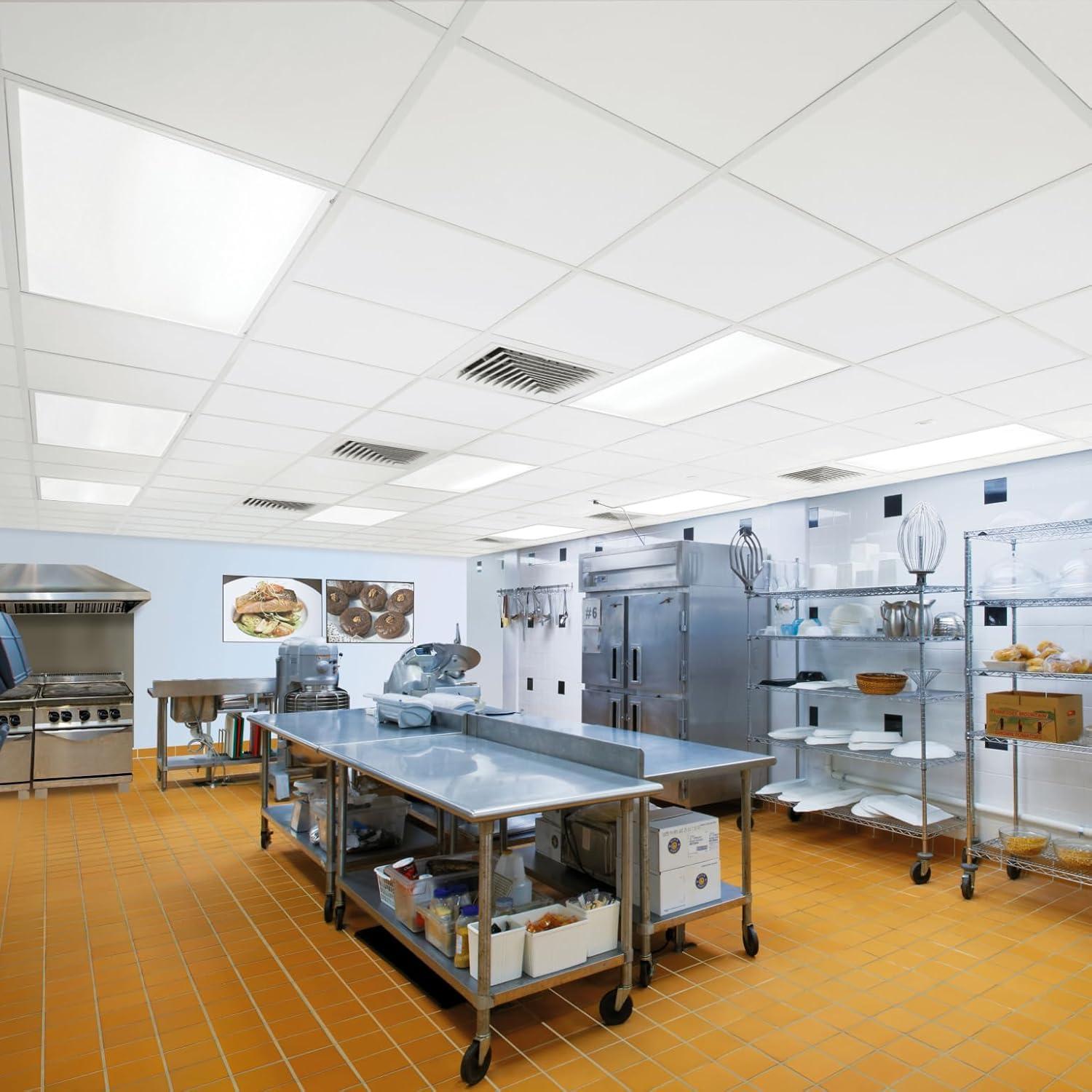 Armstrong 2x2 KITCHEN ZONE Acoustic Ceiling Tiles for Suspended Ceiling Grids, 16-tiles per pack, White
