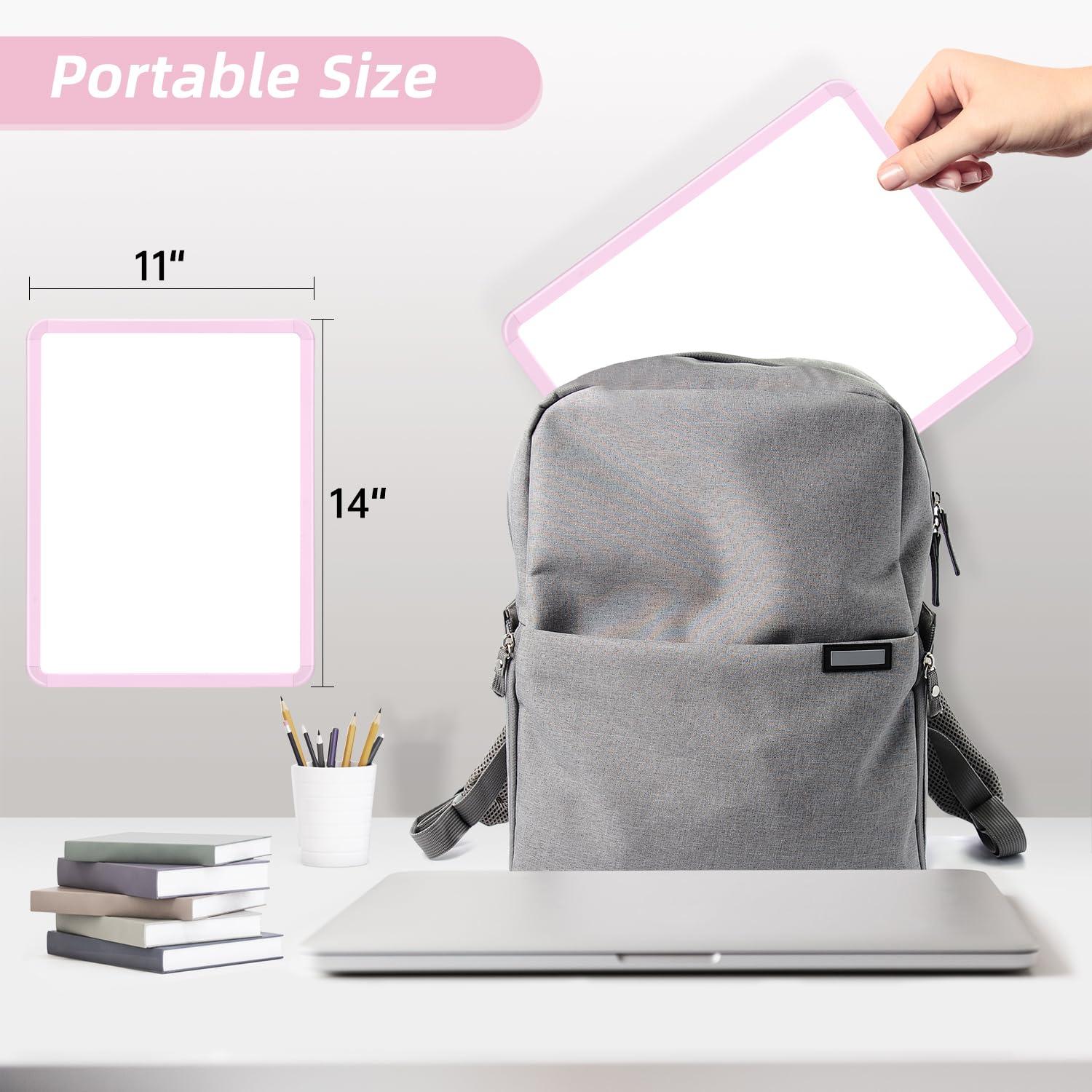 VUSIGN Small White Board Dry Erase, 14'' x 11'' Magnetic Dry Erase Board, Mini Whiteboard with Markers for Kids, Students, Fridge, Wall, Locker