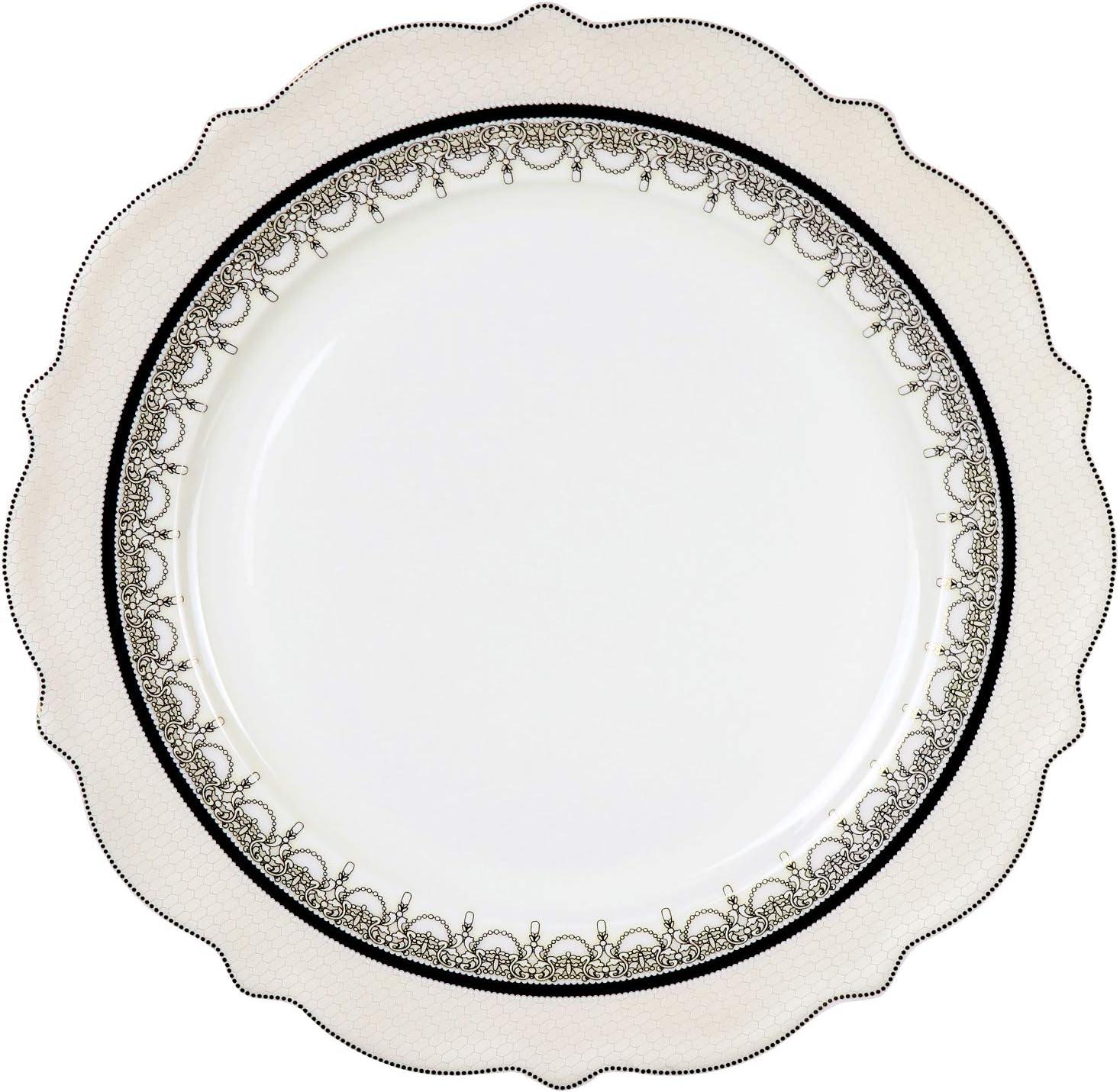Elisa Glossy White Porcelain Dinnerware Set, Service for 8