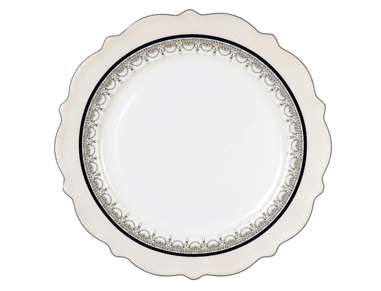 Elisa Glossy White Porcelain Dinnerware Set, Service for 8