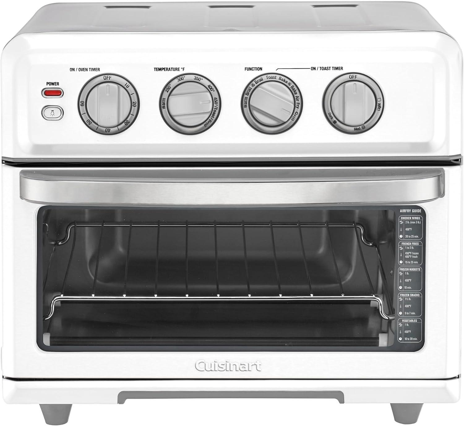 Cuisinart Air Fryer Toaster Oven with Grill - White - TOA-70W: 1800W, Convection Bake, Dishwasher-Safe Parts, Recipes Included