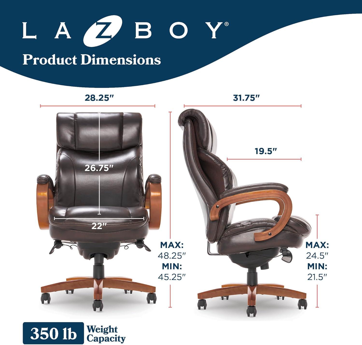 La-Z-Boy Big and Tall Trafford Executive Office Chair with AIR Ergonomic Support Technology, High Back Ergonomic Chair with Lumbar Support, Bonded Leather & Reviews | Wayfair