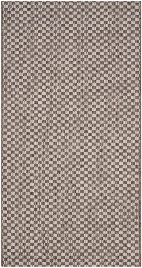 Light Brown and Light Grey Reversible Synthetic Area Rug, 8' x 11'