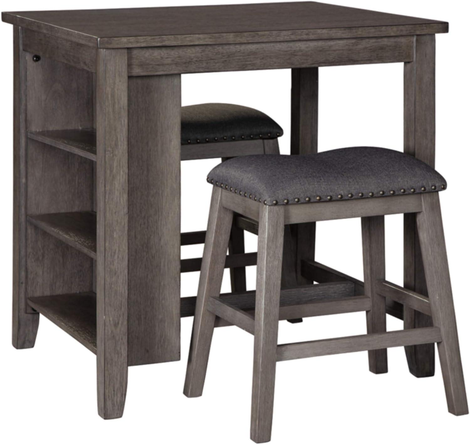Set of 3 Caitbrook Counter Height Dining Table and Bar Stools Gray - Signature Design by Ashley