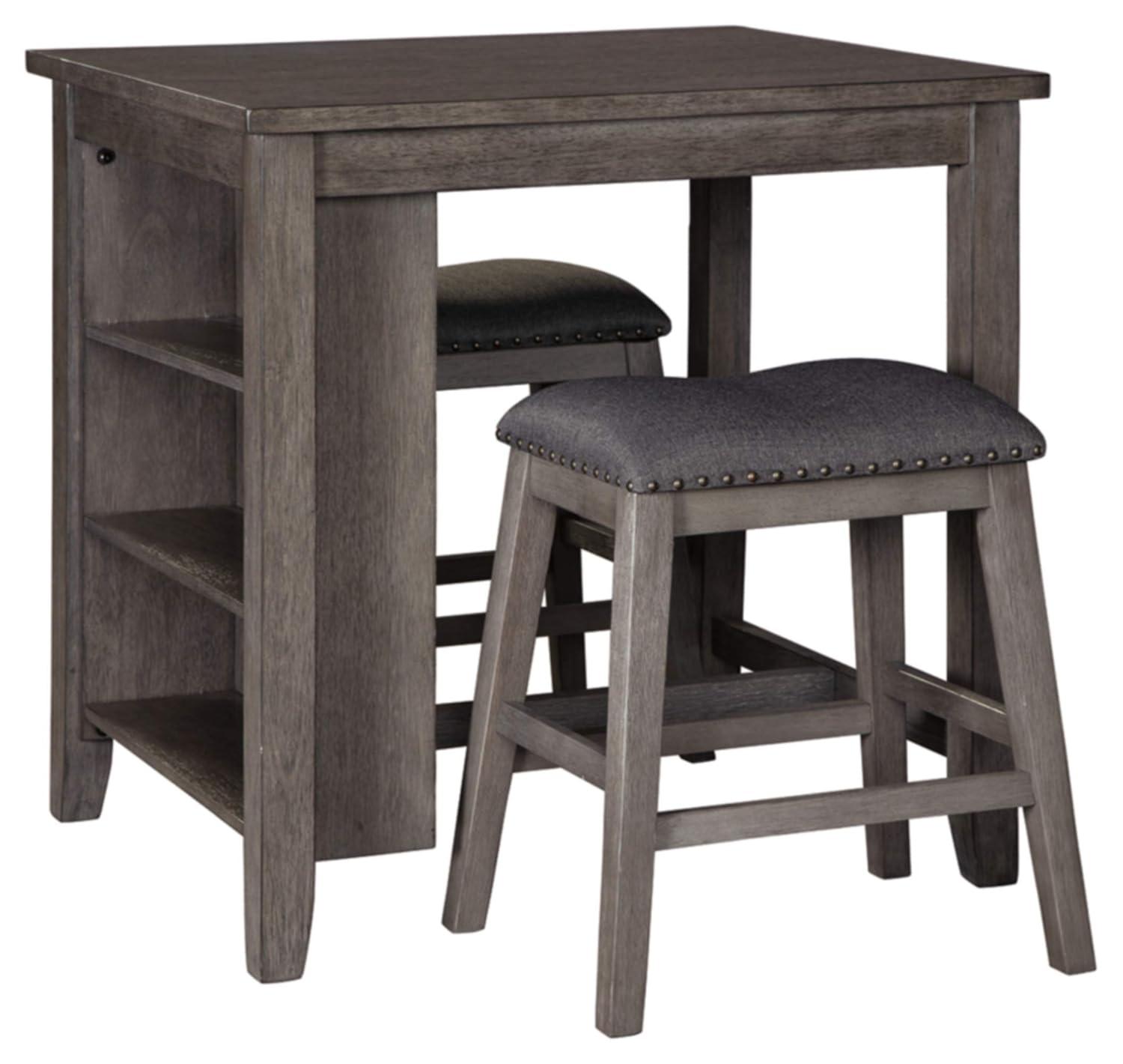 Set of 3 Caitbrook Counter Height Dining Table and Bar Stools Gray - Signature Design by Ashley