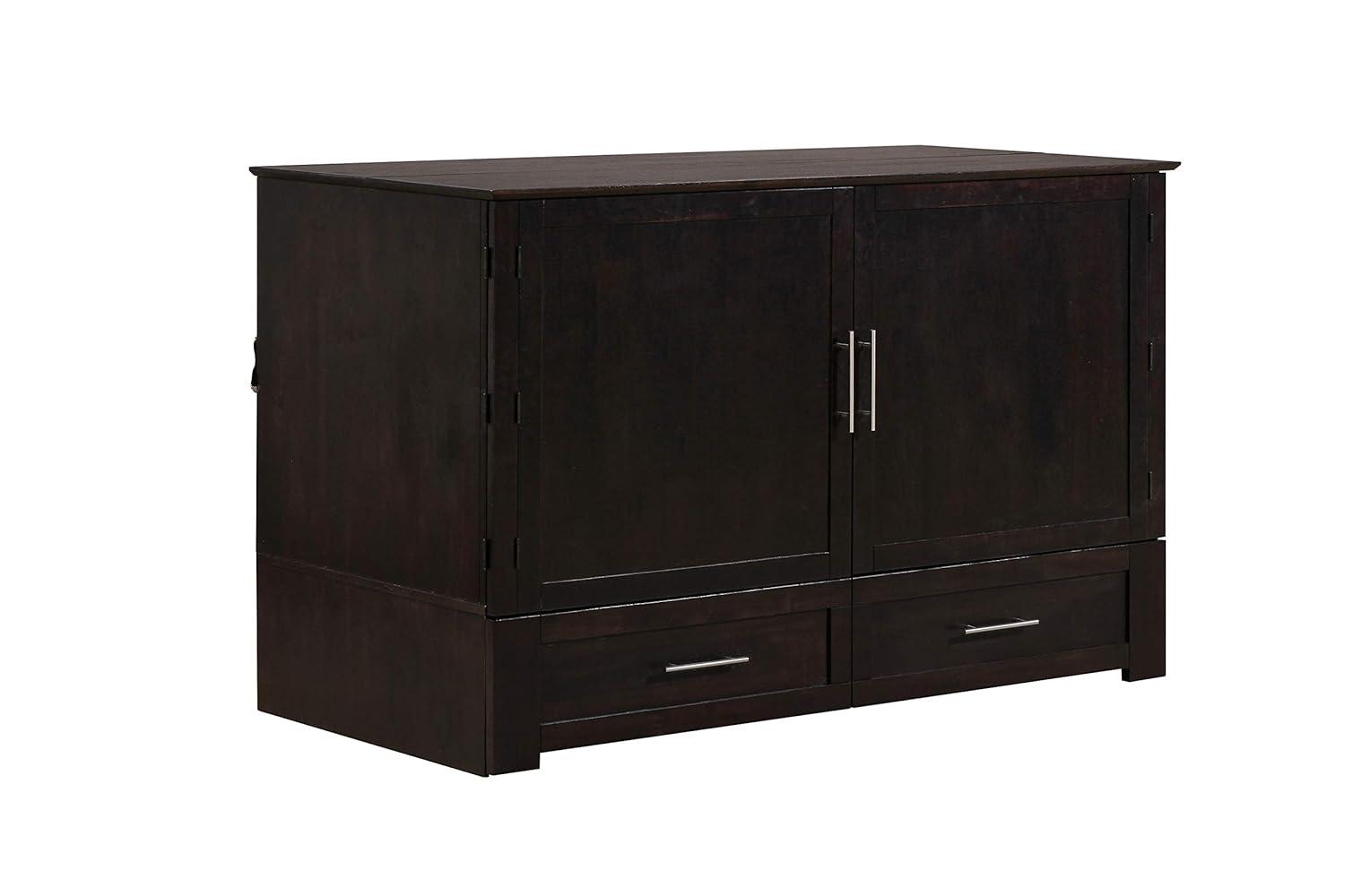 Queen Monroe Murphy Bed Chest with Memory Foam Mattress - AFI