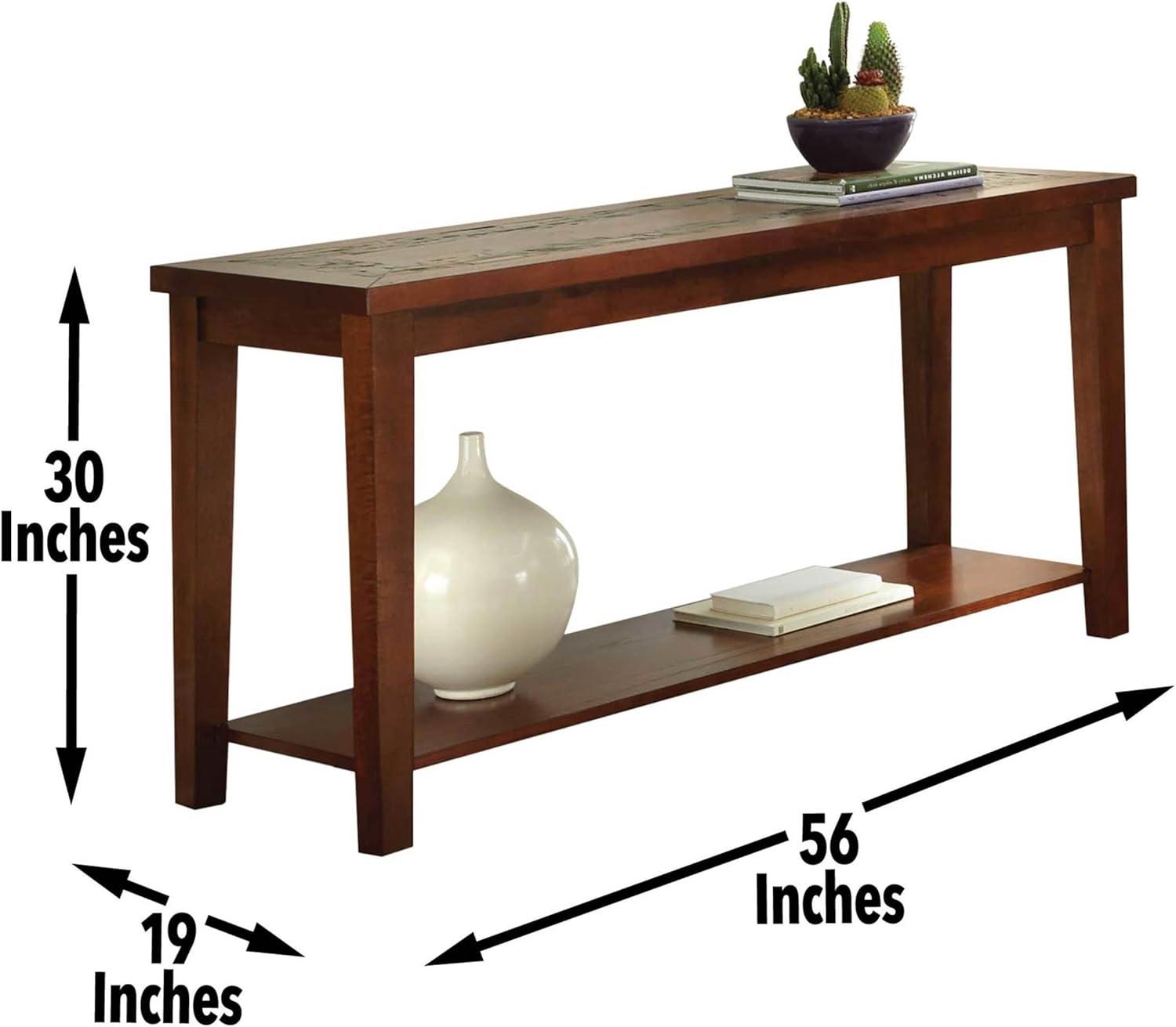 Steve Silver Company Davenport Slate Sofa Table, 56" x 19" x 30", Brown