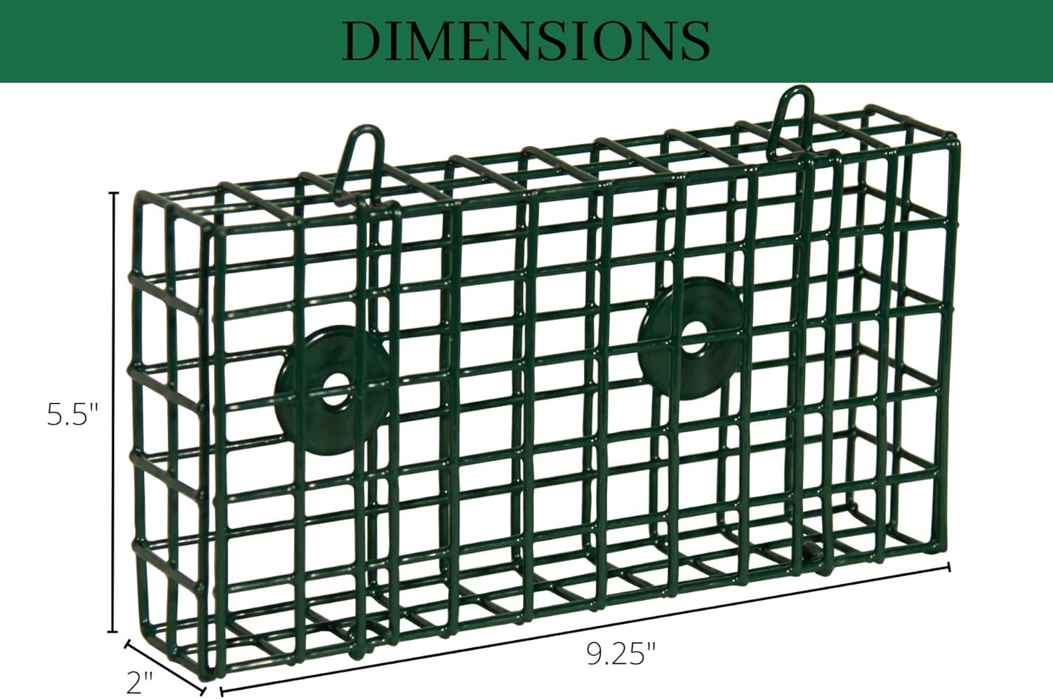 Green PVC Coated Double Suet Bird Feeder Cage