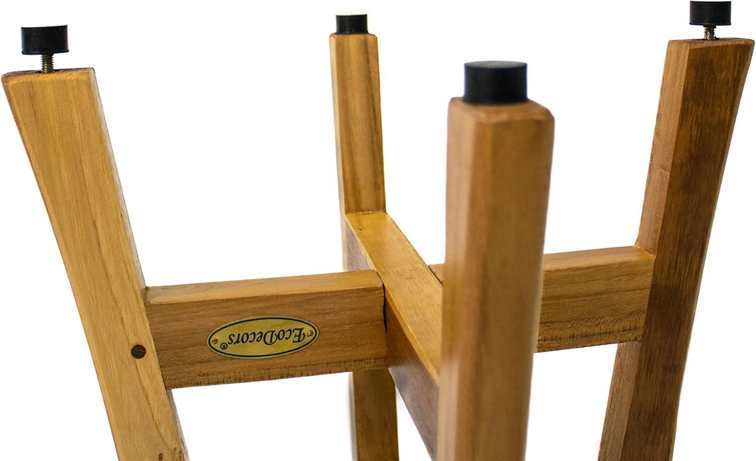 EcoDecors EcoDecors' Shoji 13.5" H Teak Shower Footstool. Foot Stool for Shower, Shower Stool 12" W, in Earthy Teak