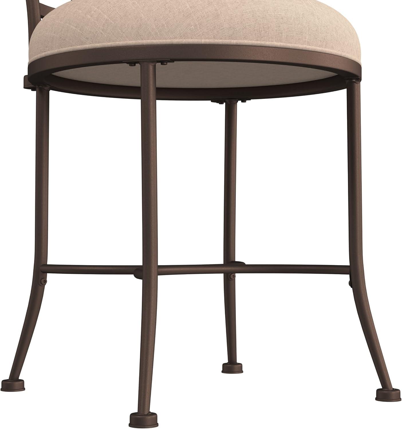 18.5" Christina Metal Vanity Stool Bronze/Cream - Hillsdale Furniture