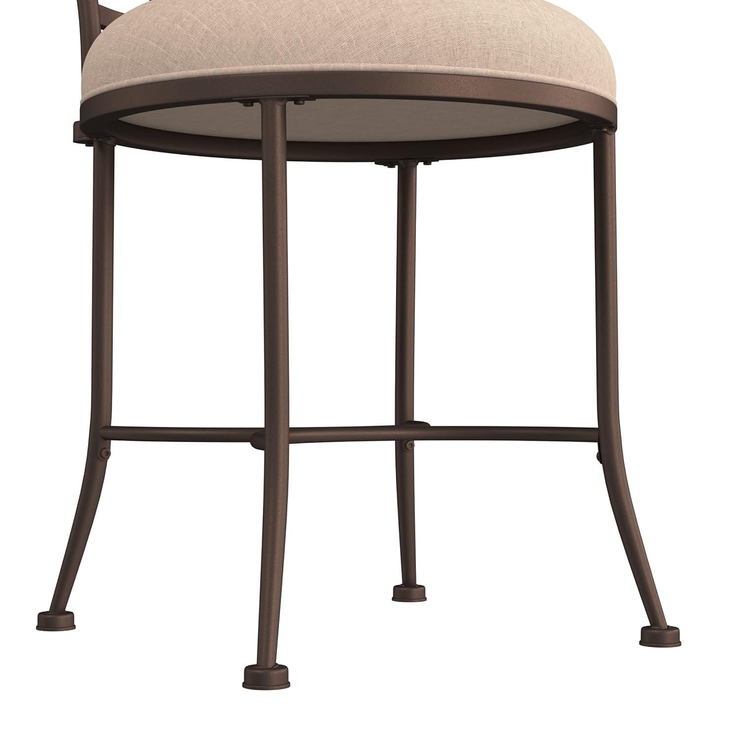 18.5" Christina Metal Vanity Stool Bronze/Cream - Hillsdale Furniture