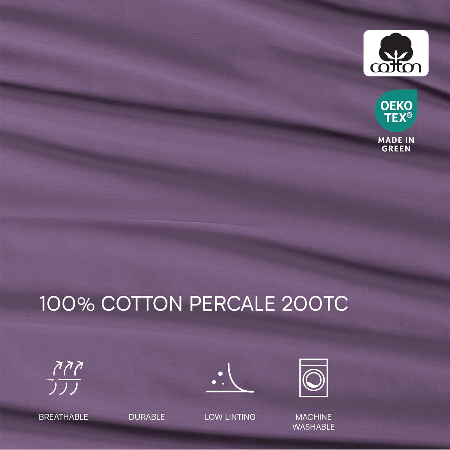 Lacoste Cotton Percale 200 Thread Count 100% Cotton Sheet Set