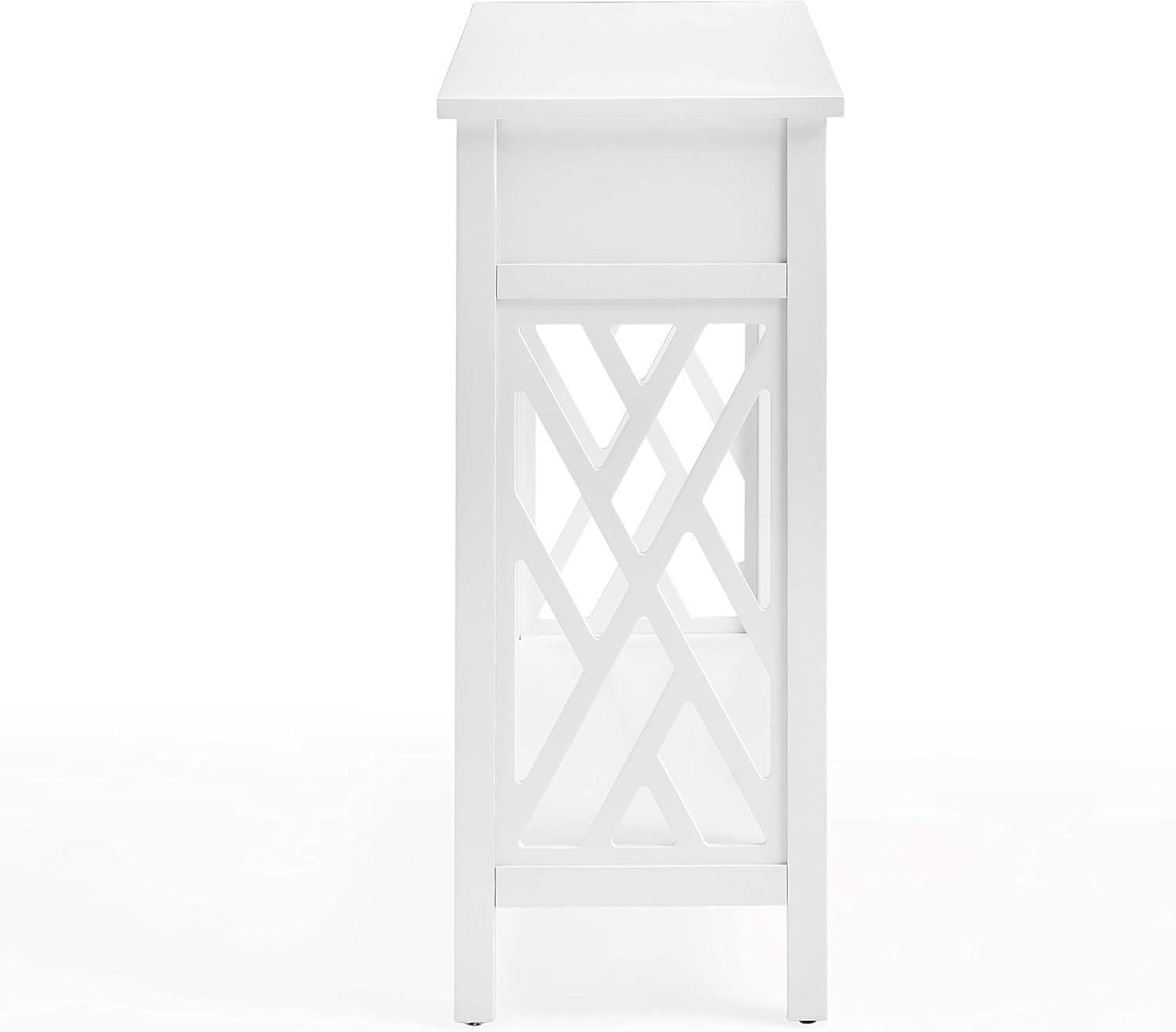 Alaterre Furniture Coventry 32" Pine Wood Console Table with Drawer and Shelf