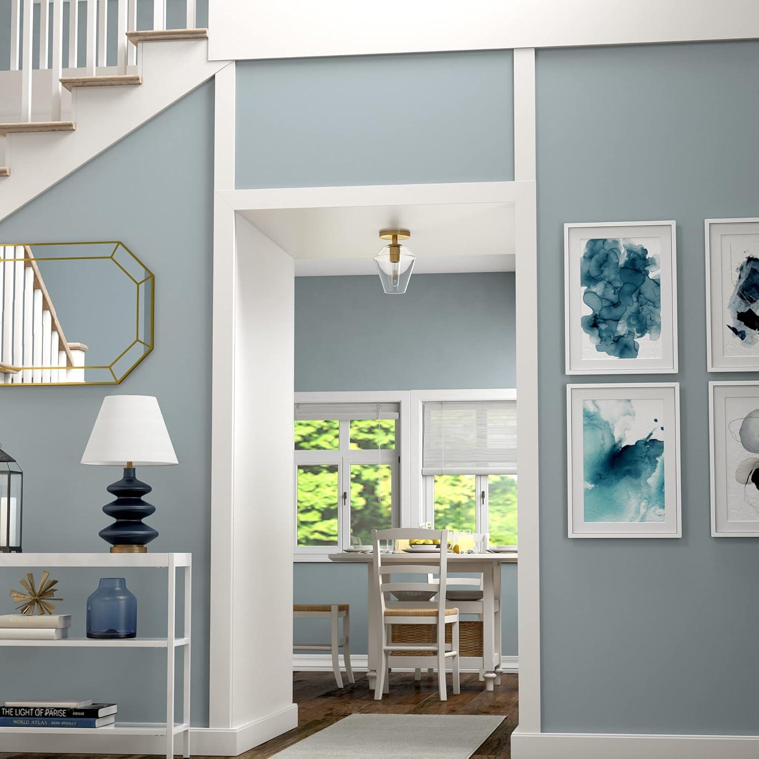 Evelyn&Zoe 7" Black Semi Flush Mount