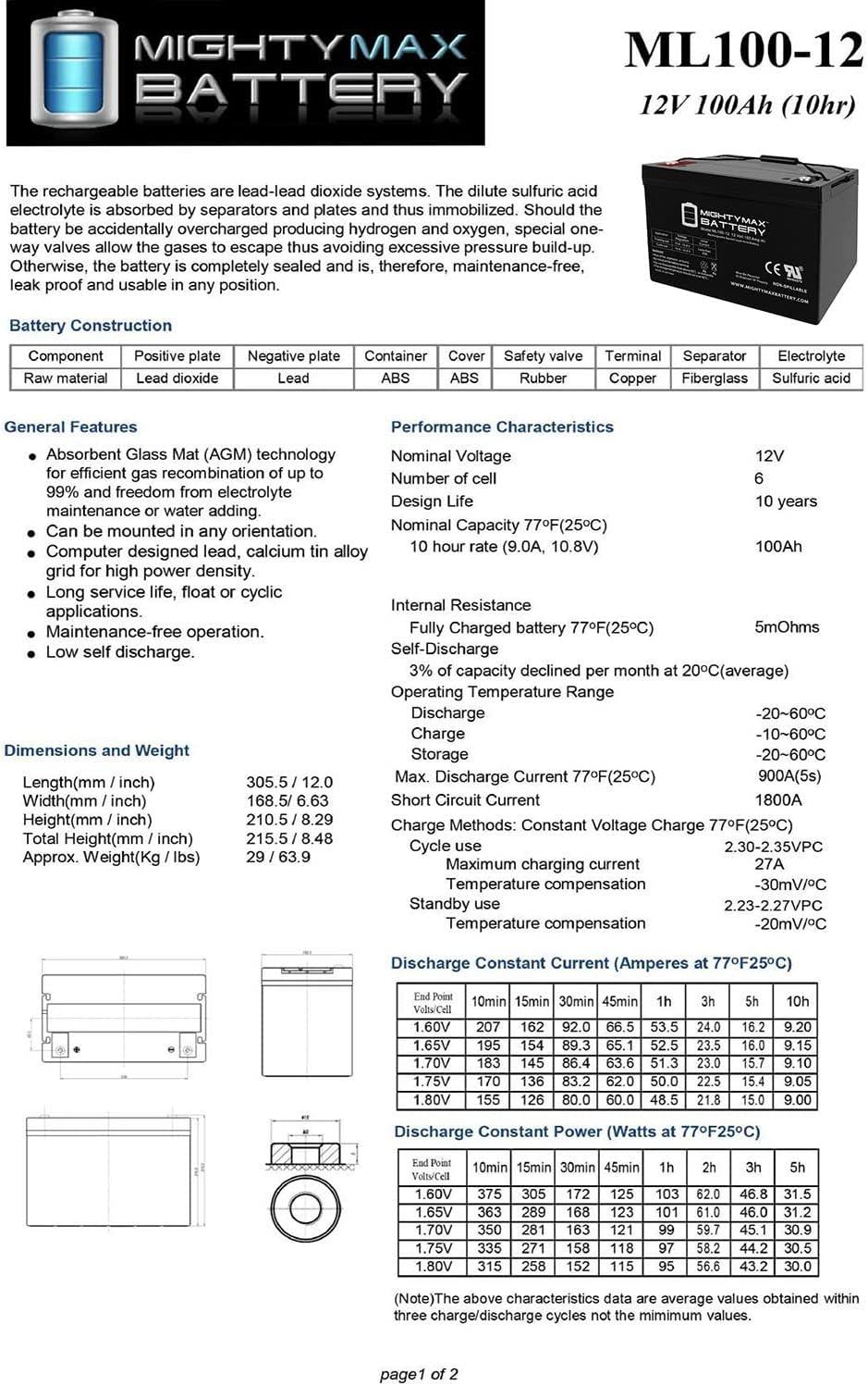 12V 100Ah Sealed Lead Acid Deep Cycle Battery