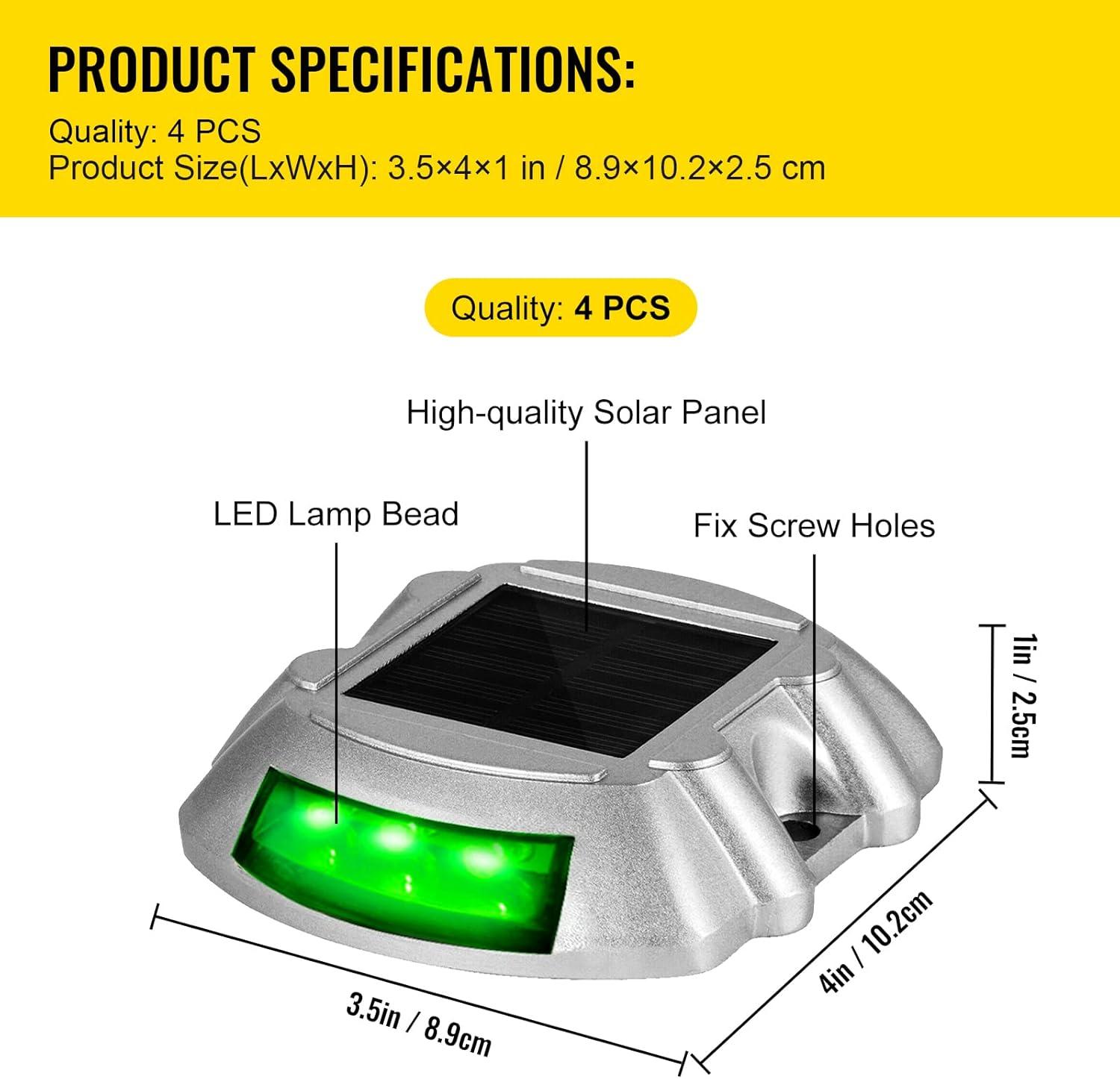 Solar Dock Lights Low Voltage Solar Powered Integrated LED Metal Pathway Light Pack (Set of 4)