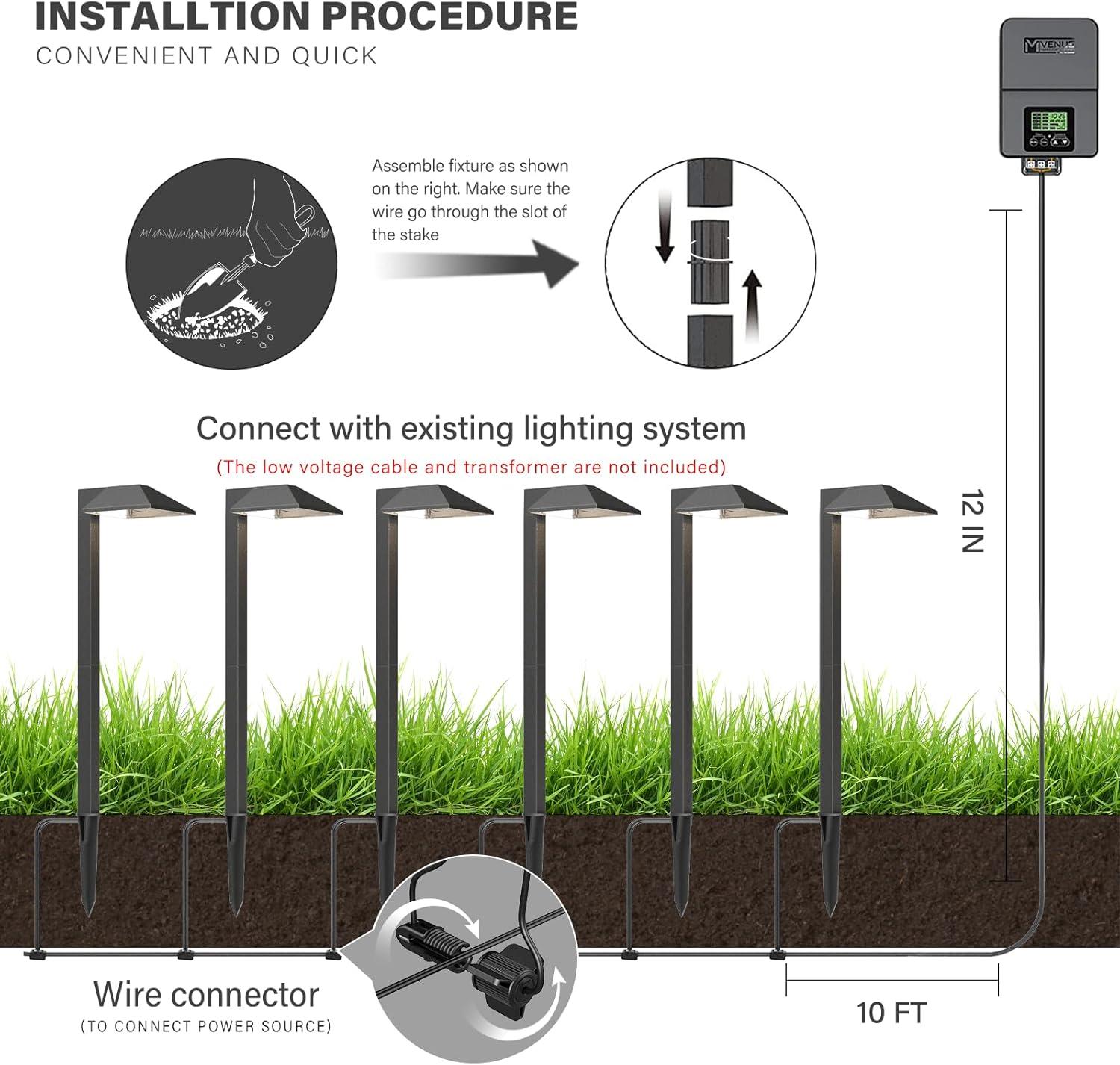 LED Pathway Lights Low Voltage Path Lights 0.6W Outdoor Landscape Lighting 4 Pack 22 Lumen Landscape Path Lights 3100K for Lawn Patio Yard Walkway Driveway Pathway Garden