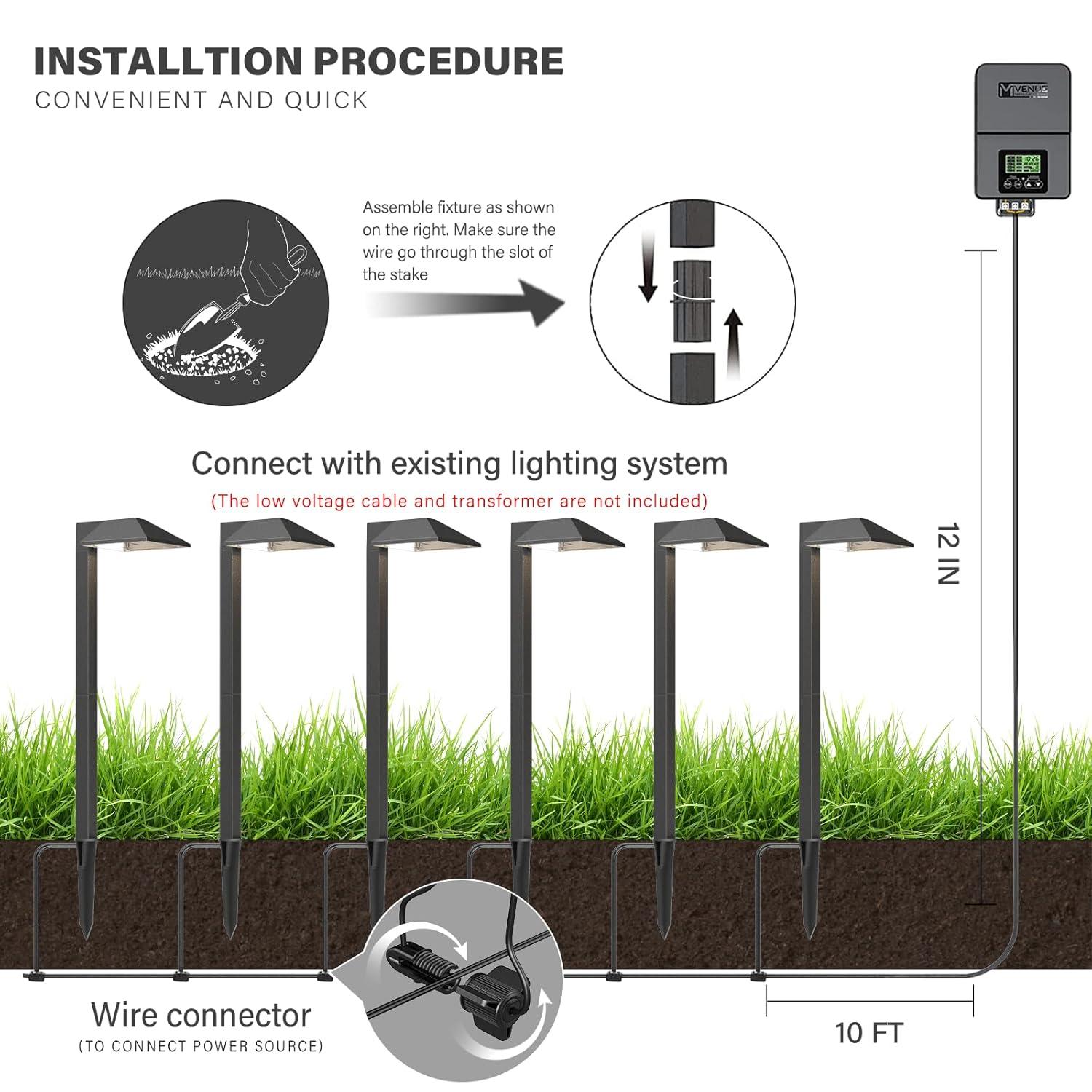 LED Pathway Lights Low Voltage Path Lights 0.6W Outdoor Landscape Lighting 4 Pack 22 Lumen Landscape Path Lights 3100K for Lawn Patio Yard Walkway Driveway Pathway Garden