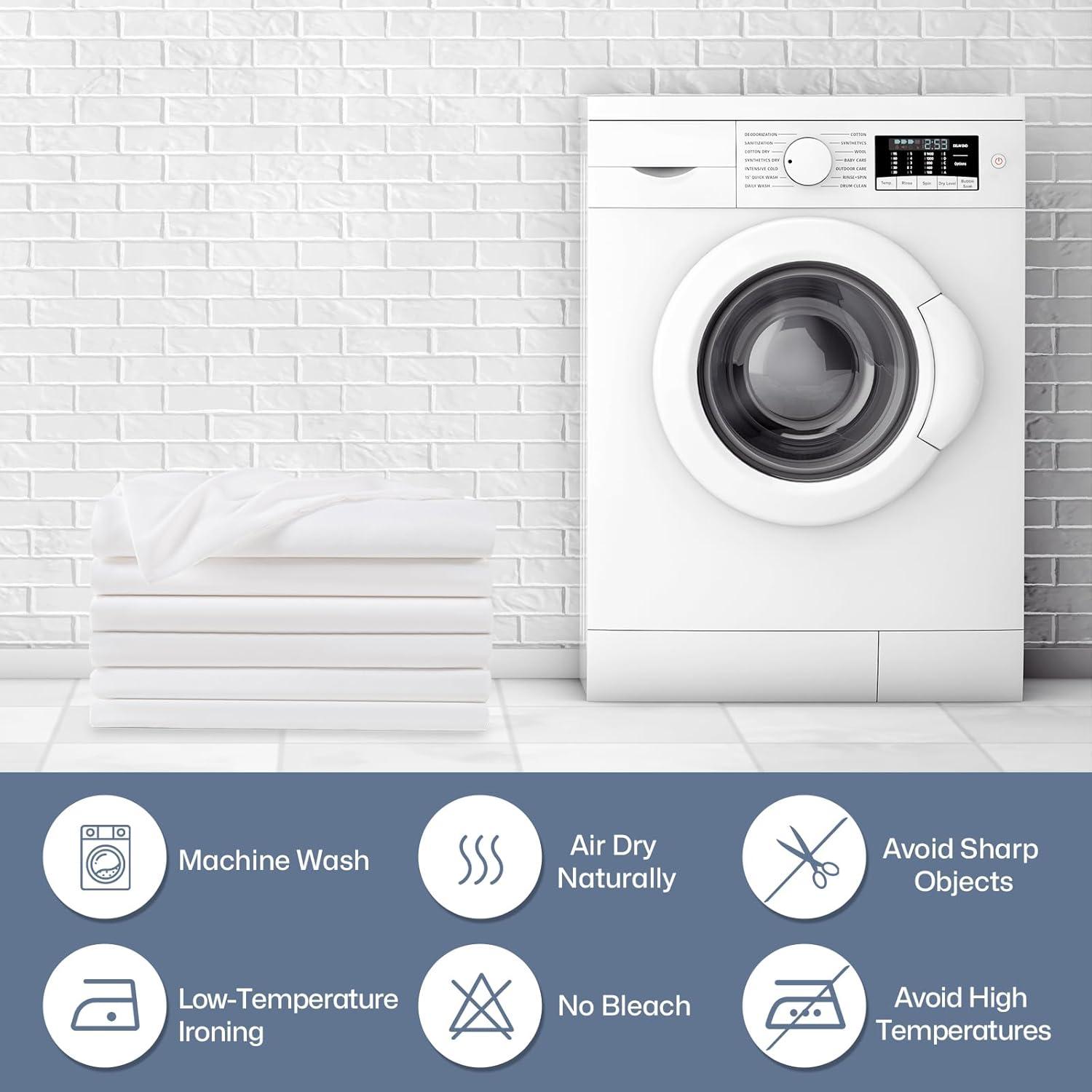 Lavisun Twin Flat Sheets Only, 6 Pack Soft Brushed Microfiber Bedding Sheets for Hotel, Massage, Hospital, Home, Dorm, Bulk Flat Sheets Only Twin Size (White)