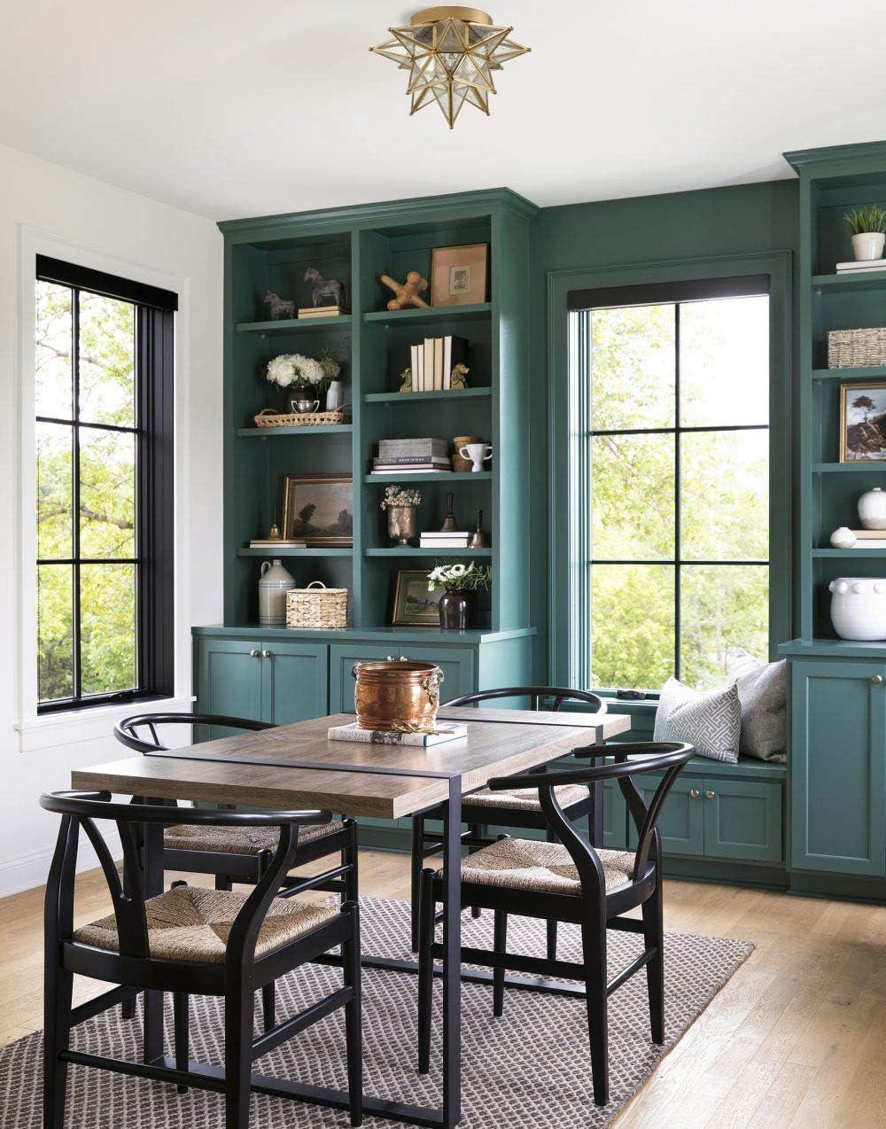 Brass Moravian Star Light Flush Mount Celing Lights Seeded Glass Shade