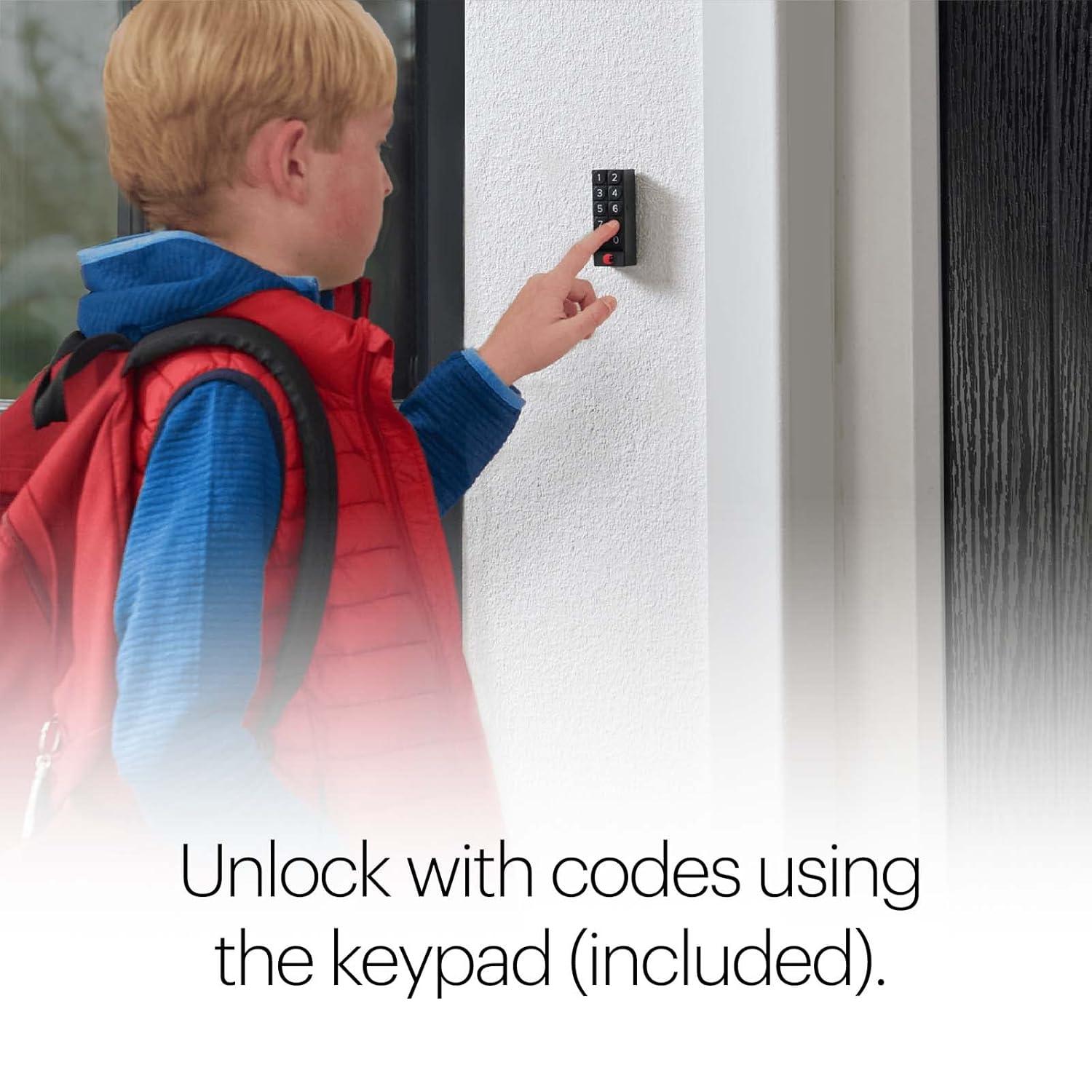 Matte Black Wi-Fi Smart Lock with Keypad and Bluetooth