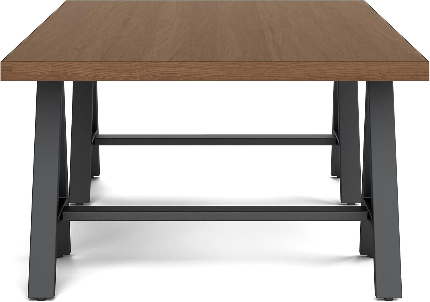 Sawhorse Industrial Solid Walnut Wood Coffee Table with Storage