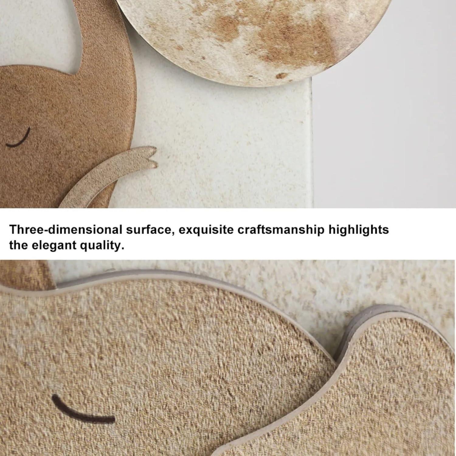 Homary 31.5" Arched LED 3D Acrylic Elephant Moon Wall Sculpture Art Decor Living Room Bedroom