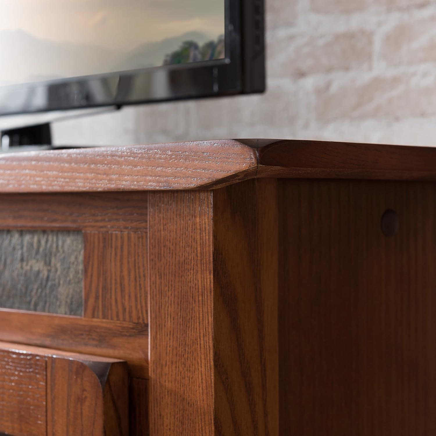 Design House Rustic Oak TV Stand in Distressed Rustic Autumn, 46-Inch
