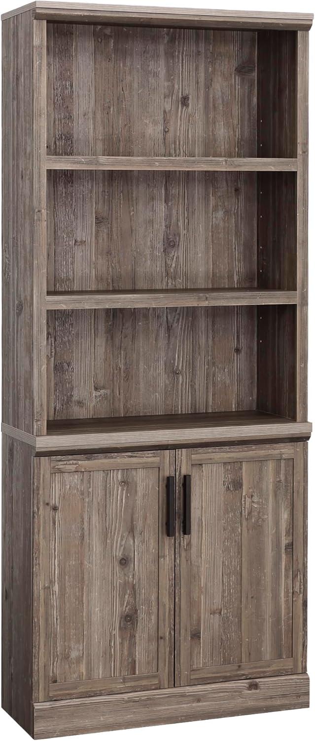 Pebble Pine Adjustable Library Bookcase with Doors