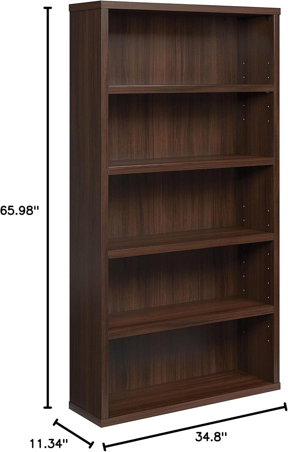 Sauder Affirm Engineered Wood 5-Shelf Bookcase in Noble Elm/Brown