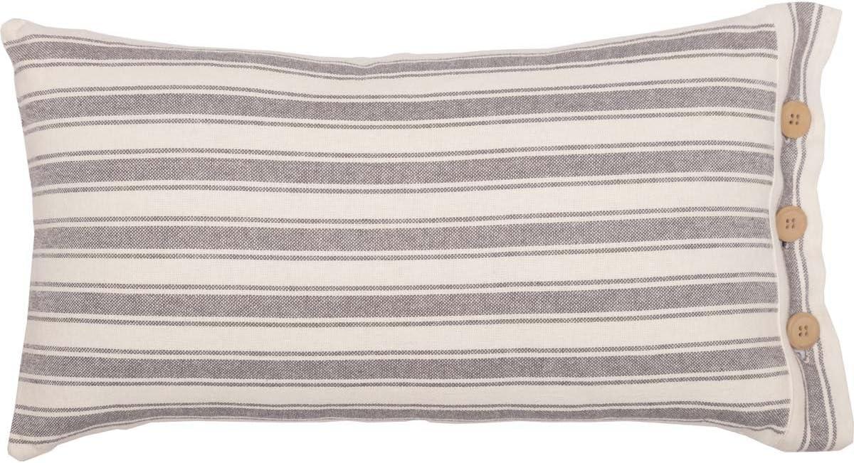 Piper Classics Market Place Gray Ticking Stripe Pillow Cover 12" x 20"