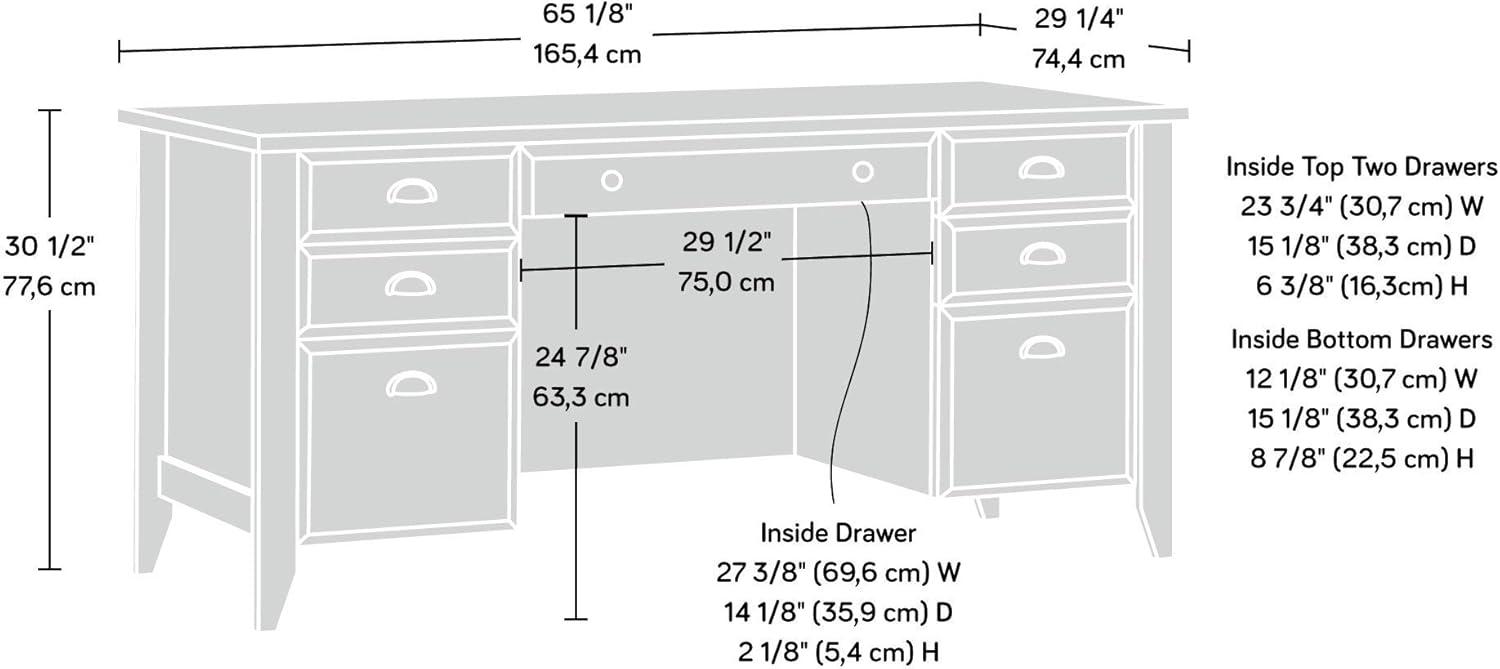 Espresso Executive Wood Desk with Pewter Hardware and Filing Cabinet