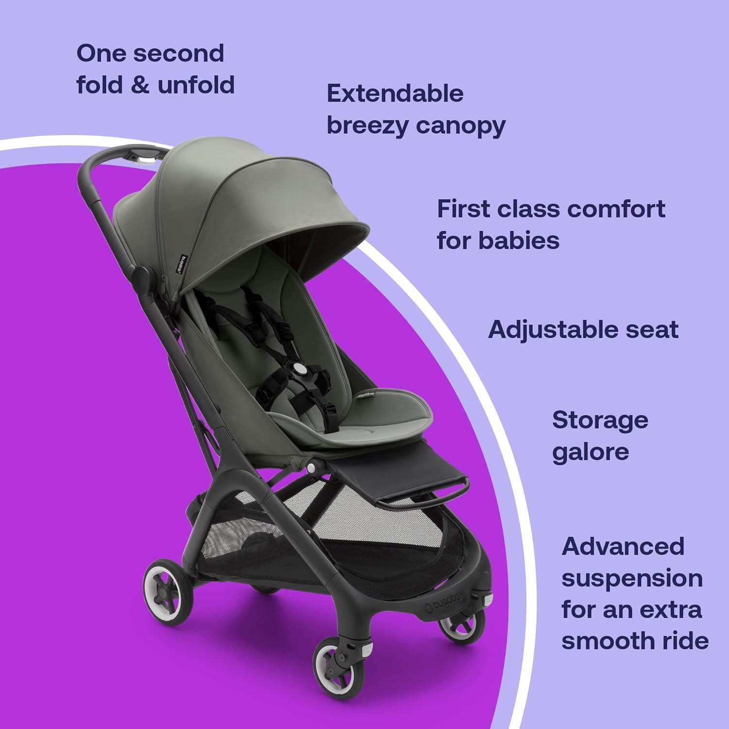 Desert Taupe Ultra-Compact Lightweight Stroller with Adjustable Canopy
