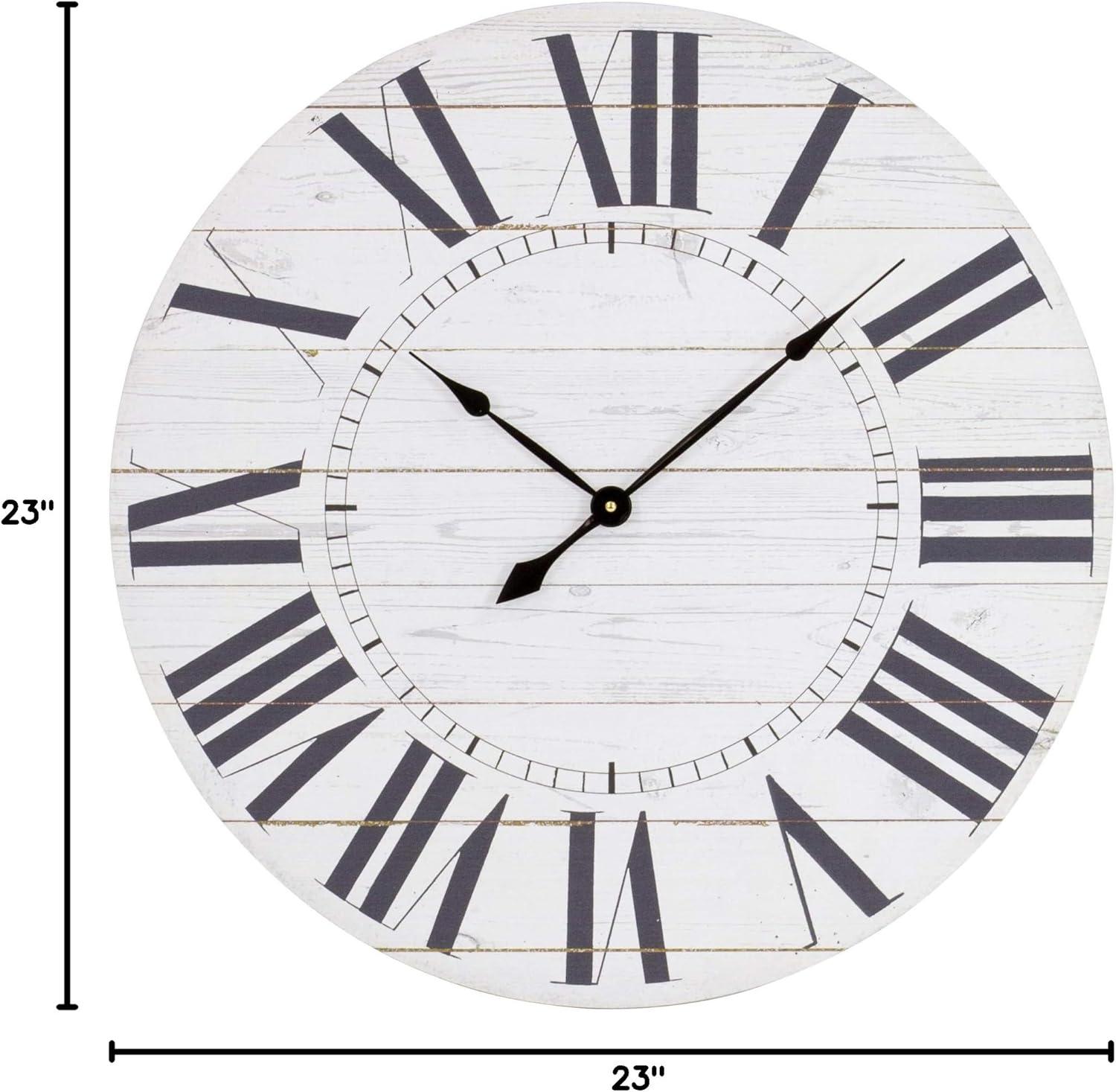 Estelle 23" White Wood Shiplap Wall Clock