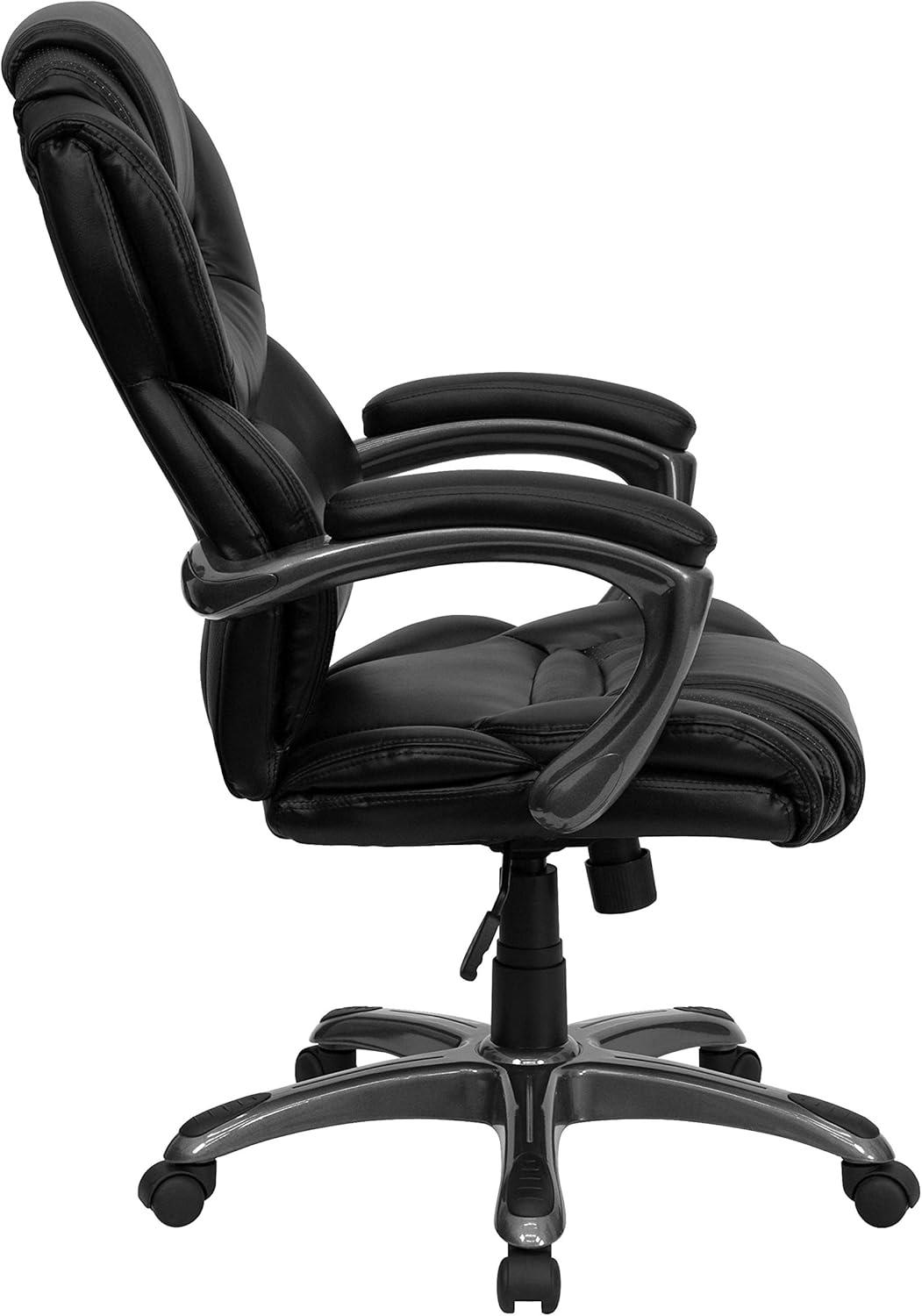 Flash Furniture High Back Black LeatherSoft Executive Swivel Ergonomic Office Chair with Arms