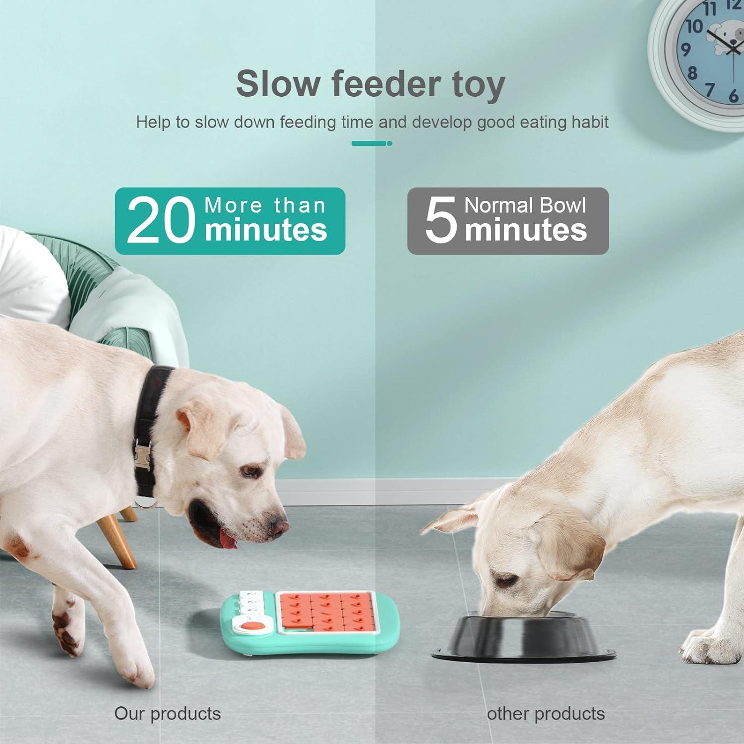 Dog Puzzle Toys,Interactive Dog Treat Puzzle for Iq Training, Dog Puzzle Toy for Dogs with Squeaky Dog Button Design