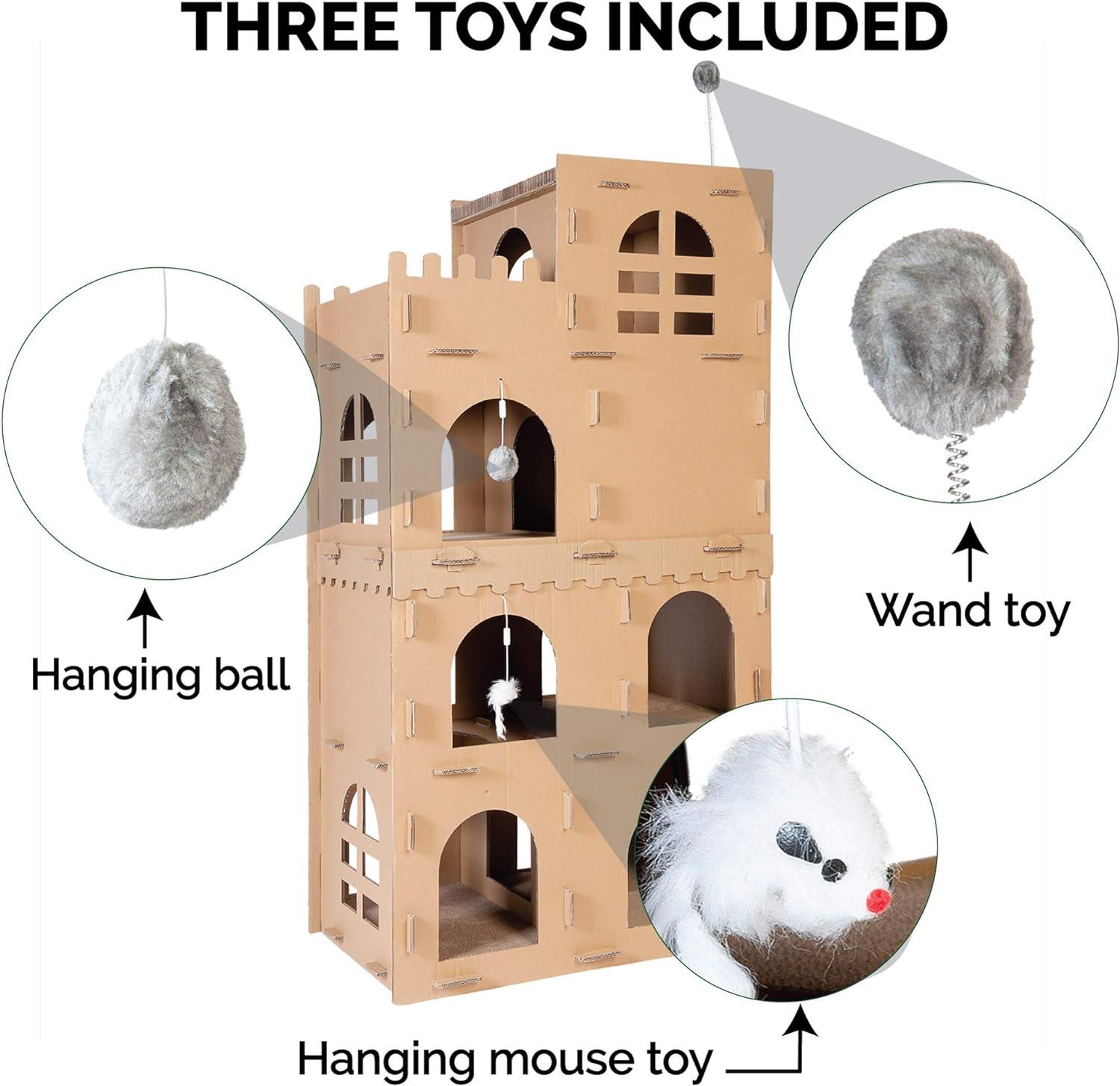 FurHaven Tiger Tough Castle Playground Deluxe Scratcher House