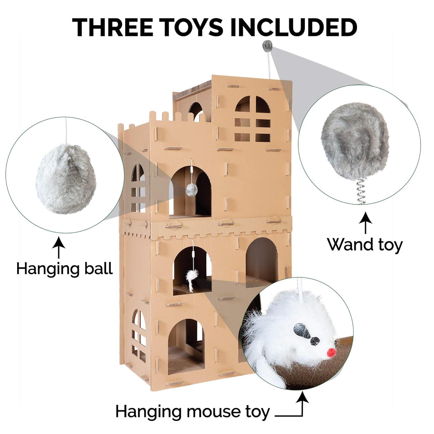 FurHaven Tiger Tough Castle Playground Deluxe Scratcher House