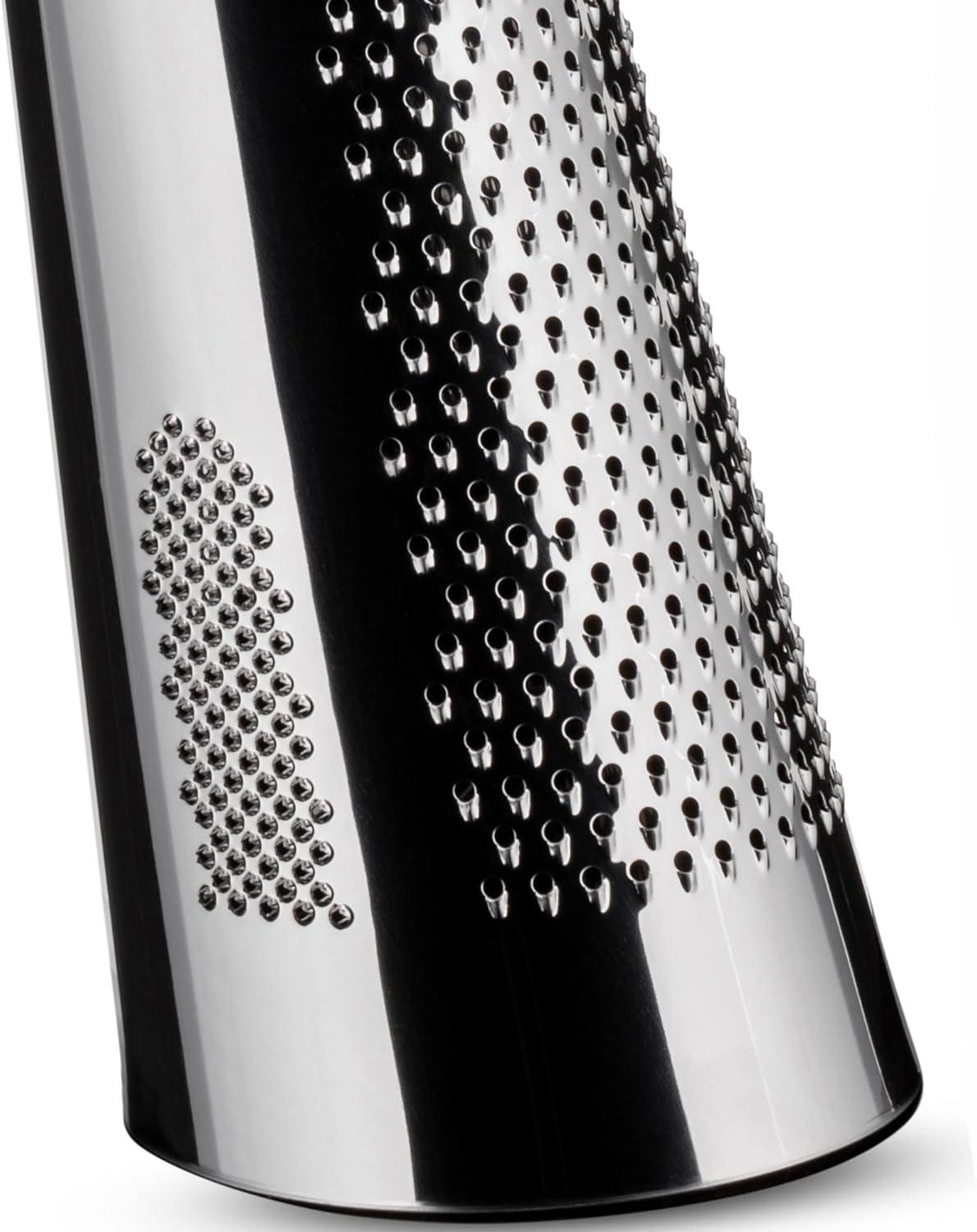 Tall Silver and Wood Cheese and Nutmeg Grater with Container