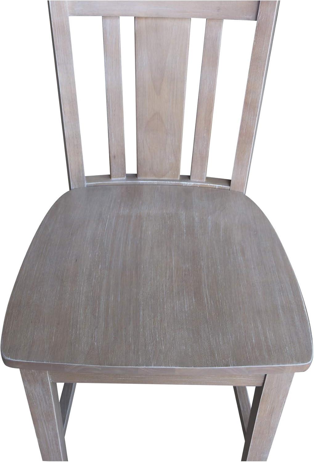 San Remo Washed Gray Taupe Solid Wood Counterheight Stool - 24" Seat