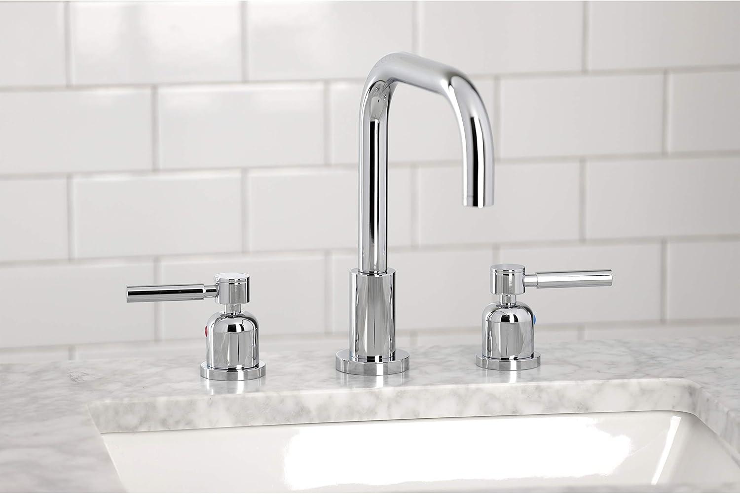 Kingston Brass FSC8931DL Kingston Brass Concord Two-Handle 3-Hole Deck Mount Widespread Bathroom Faucet with Brass Pop-Up Drain