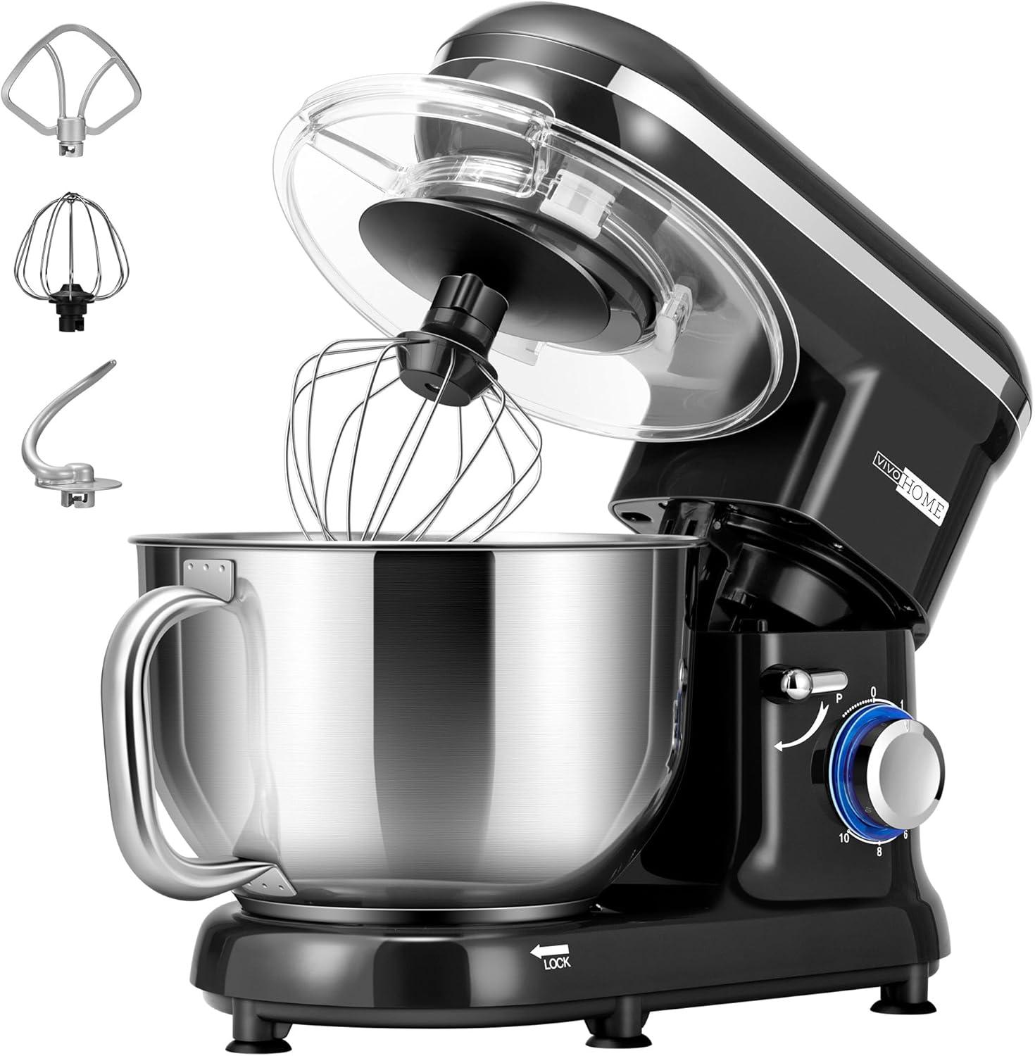 660W Black 10 Speed 6 Quart Tilt-Head Stand Mixer